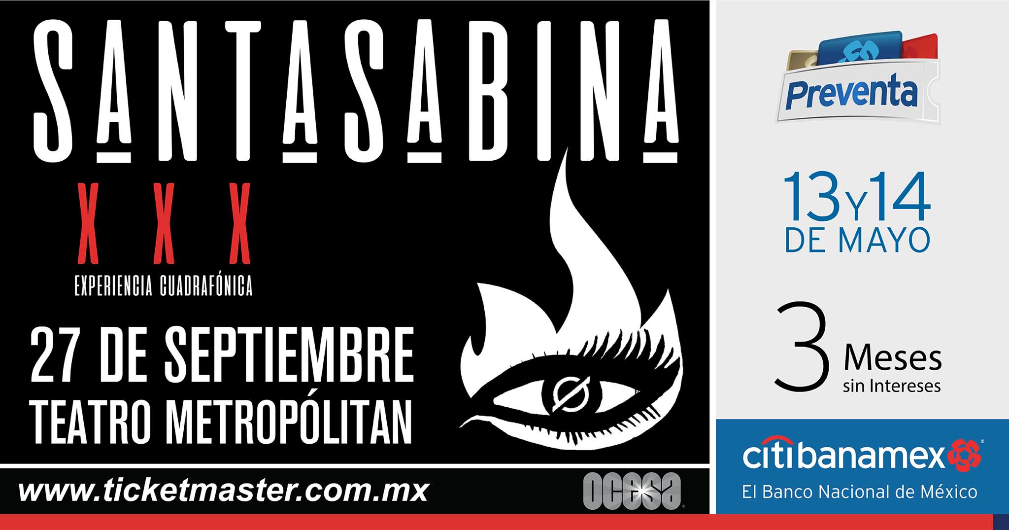 Santa Sabina ofrecerá concierto en el Teatro Metropólitan
