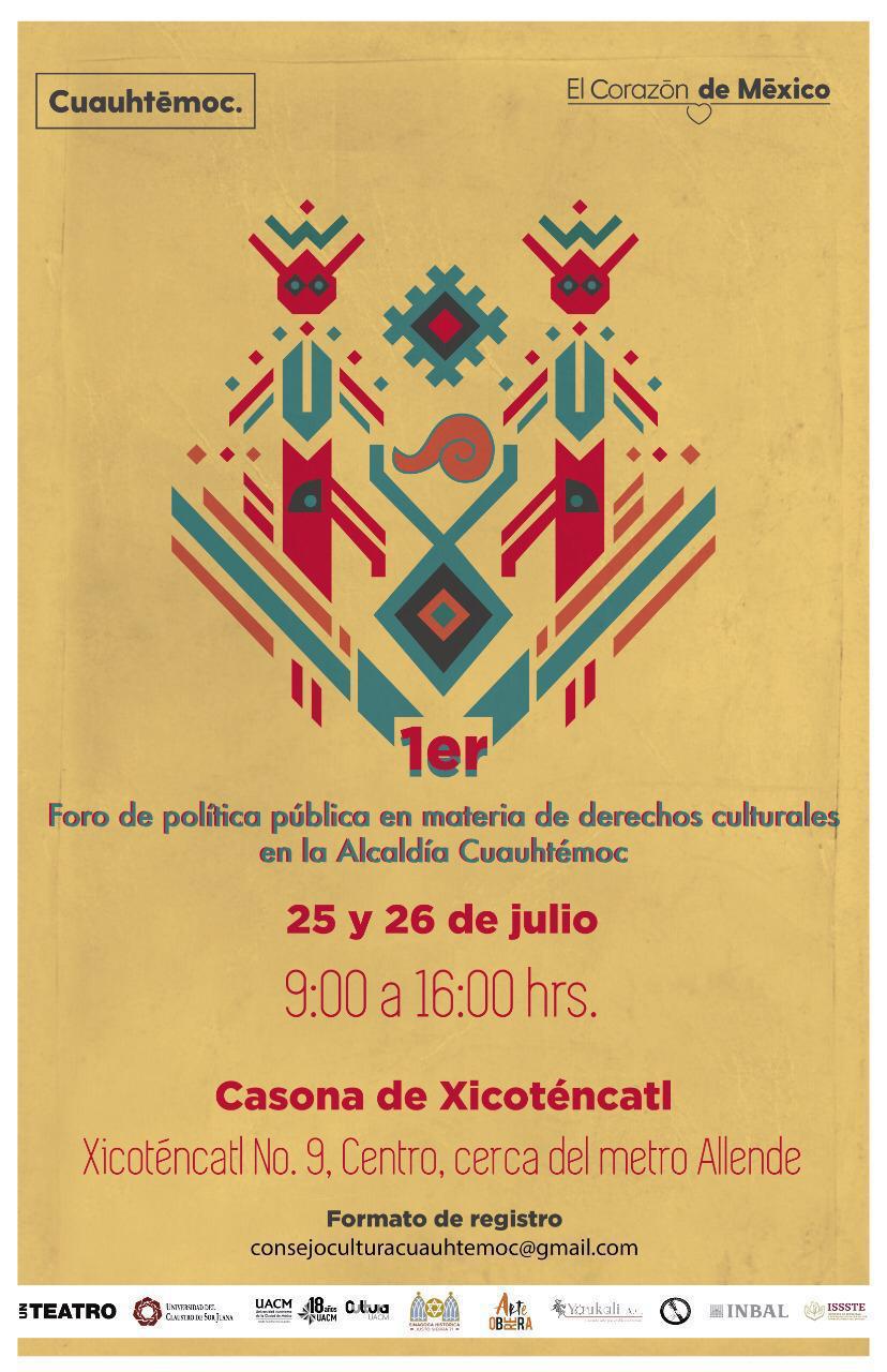 Foro de política pública en materia de derechos culturales en la Alcaldía Cuauhtémoc