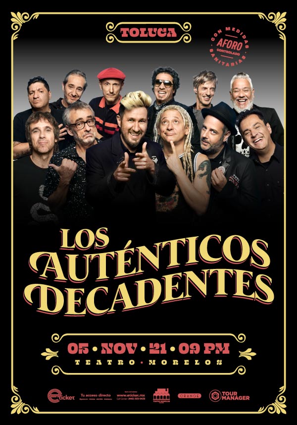 Los Auténticos Decadentes ofrecerá show en el Teatro Morelos