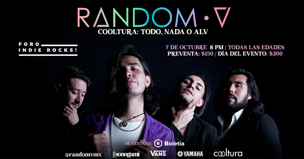 Random V ofrecerá show en el Foro Indie Rocks!