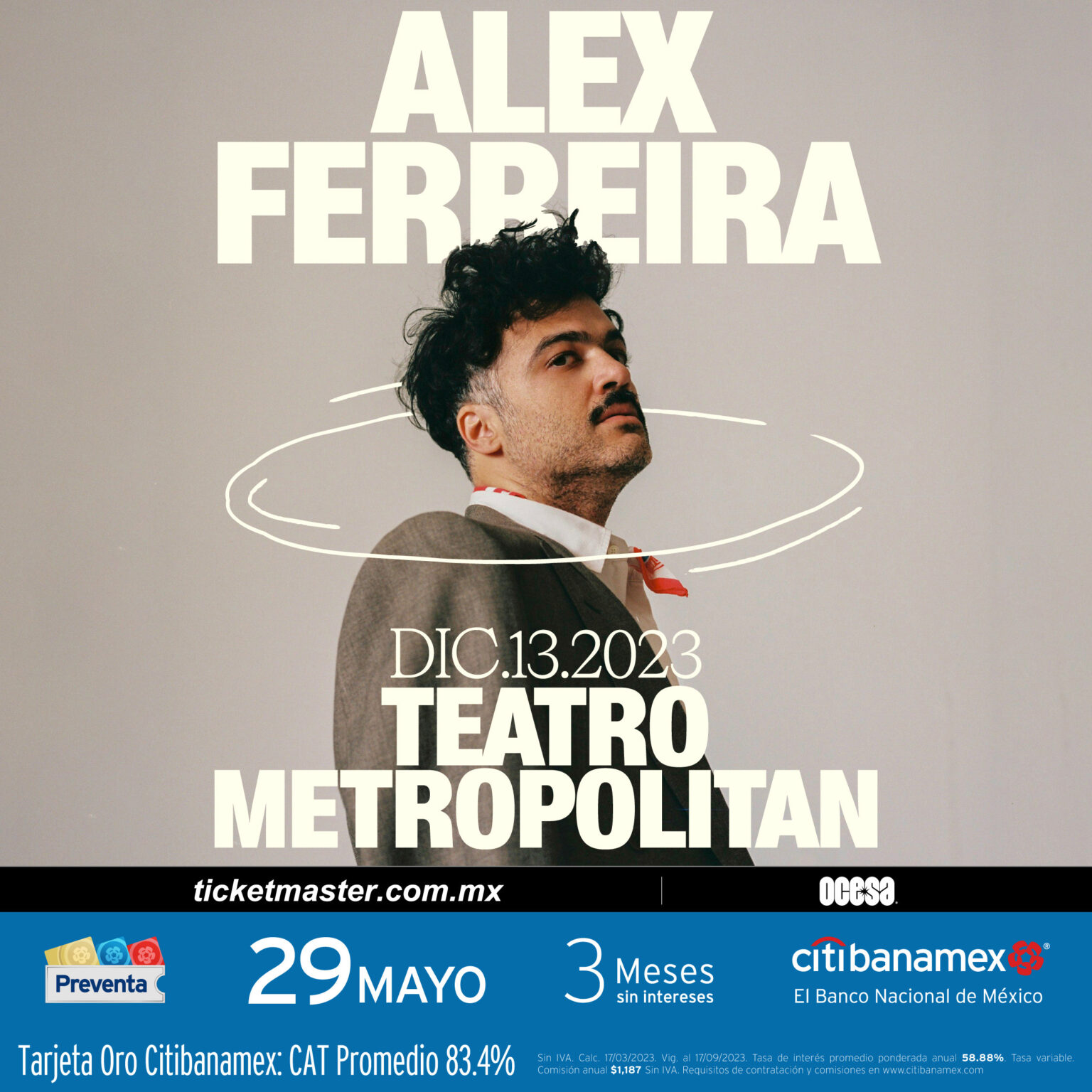 Alex Ferreira llegará al Teatro Metropólitan