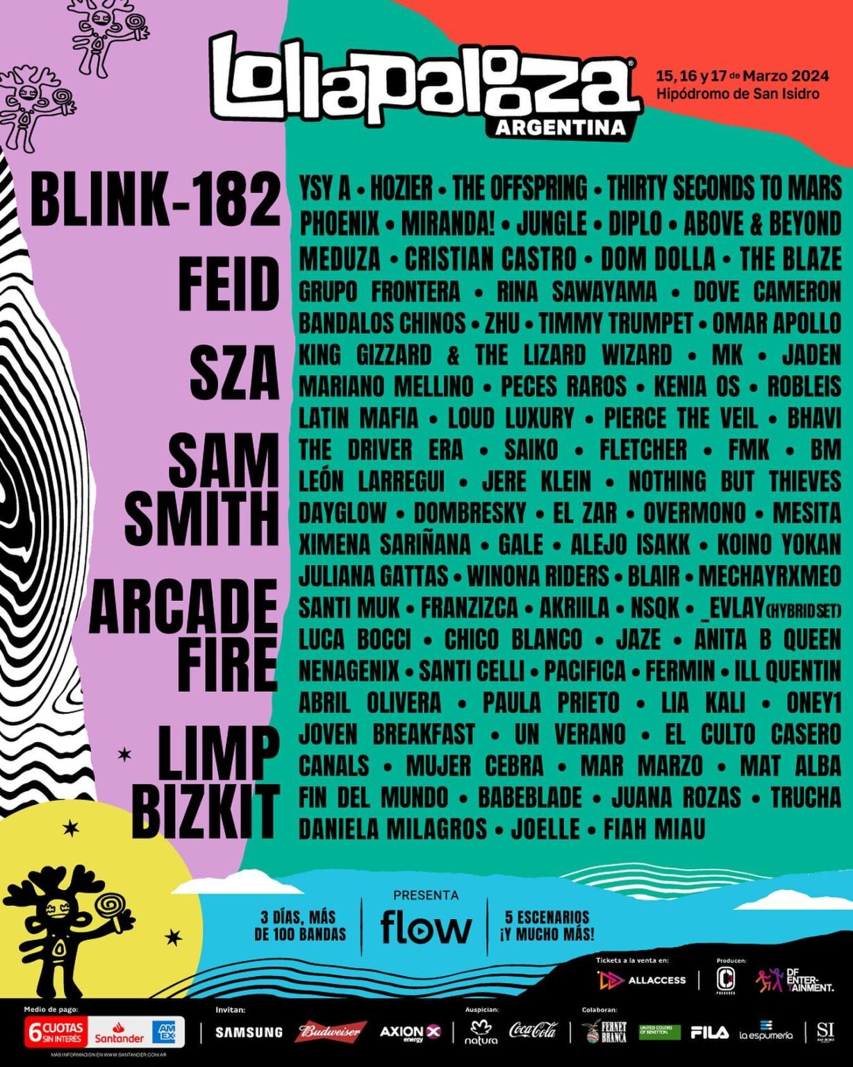 Conoce el lineup de Lollapalooza Argentina 2024