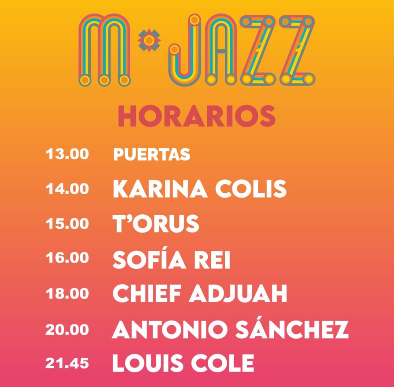 Horarios M Jazz 2024