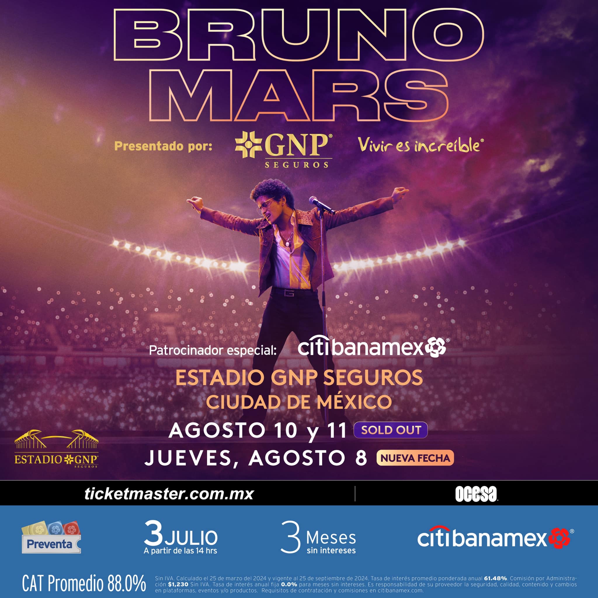 Bruno Mars Estadio Gnp Nueva Fecha 8 Agosto