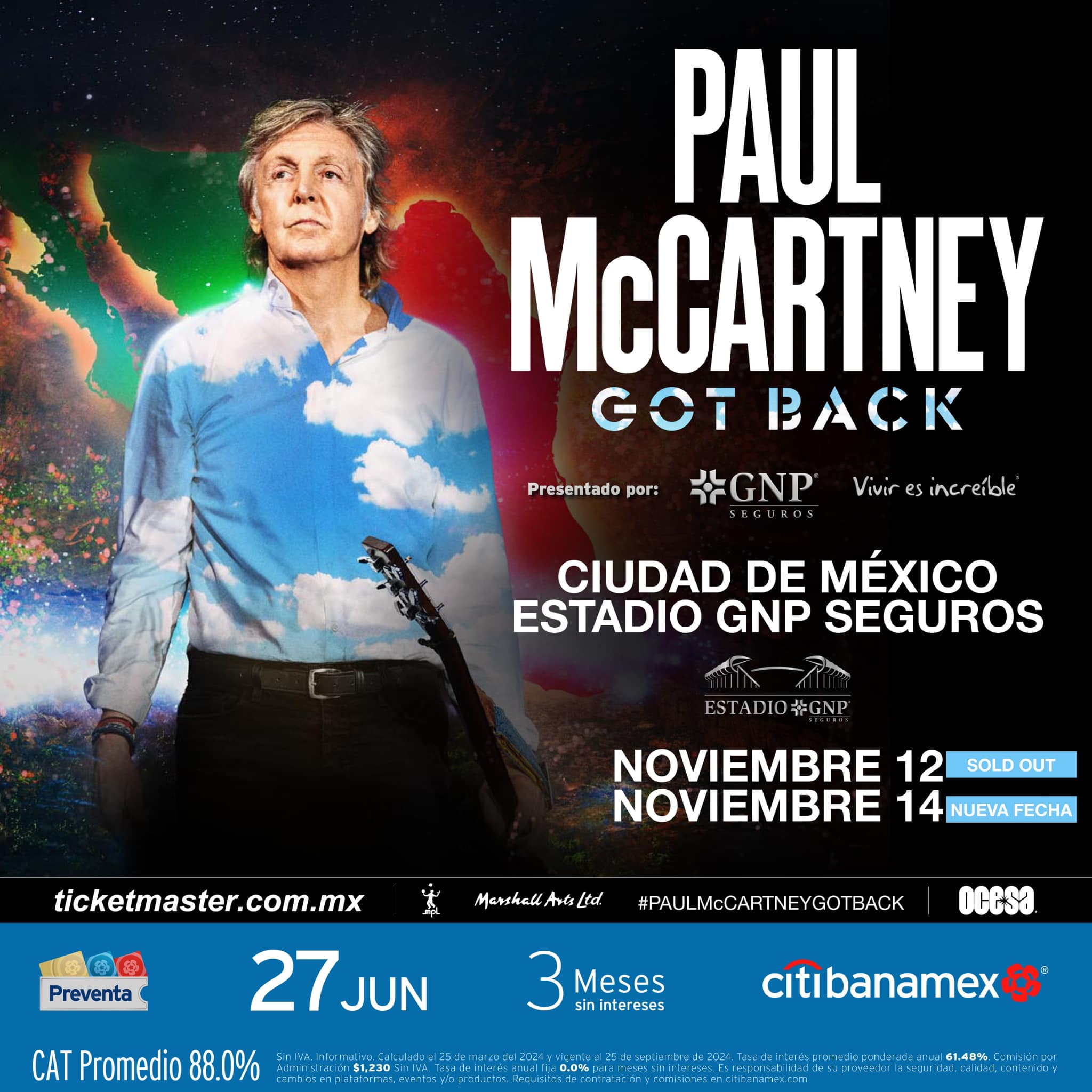 Paul Mccartney Estadio Gnp Seguros Nueva Fecha