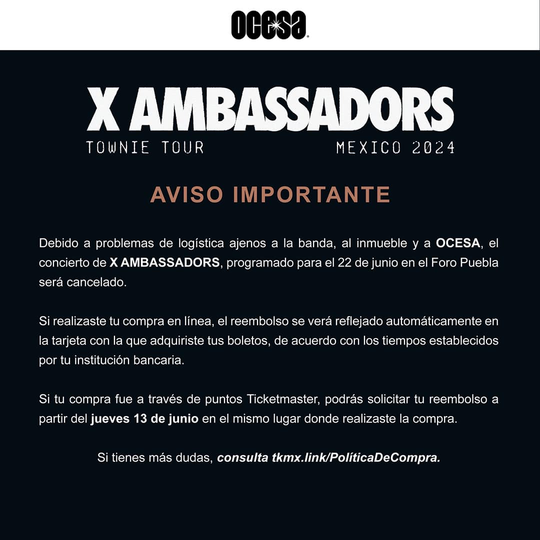 X Ambassadors Cancelado