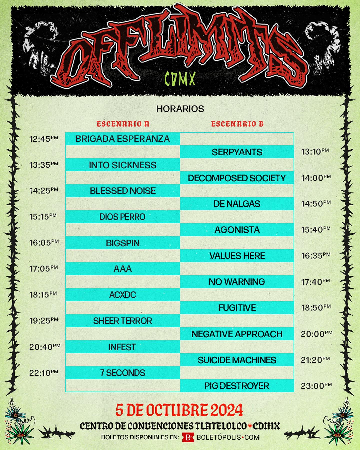 Off Limits Horarios 2024