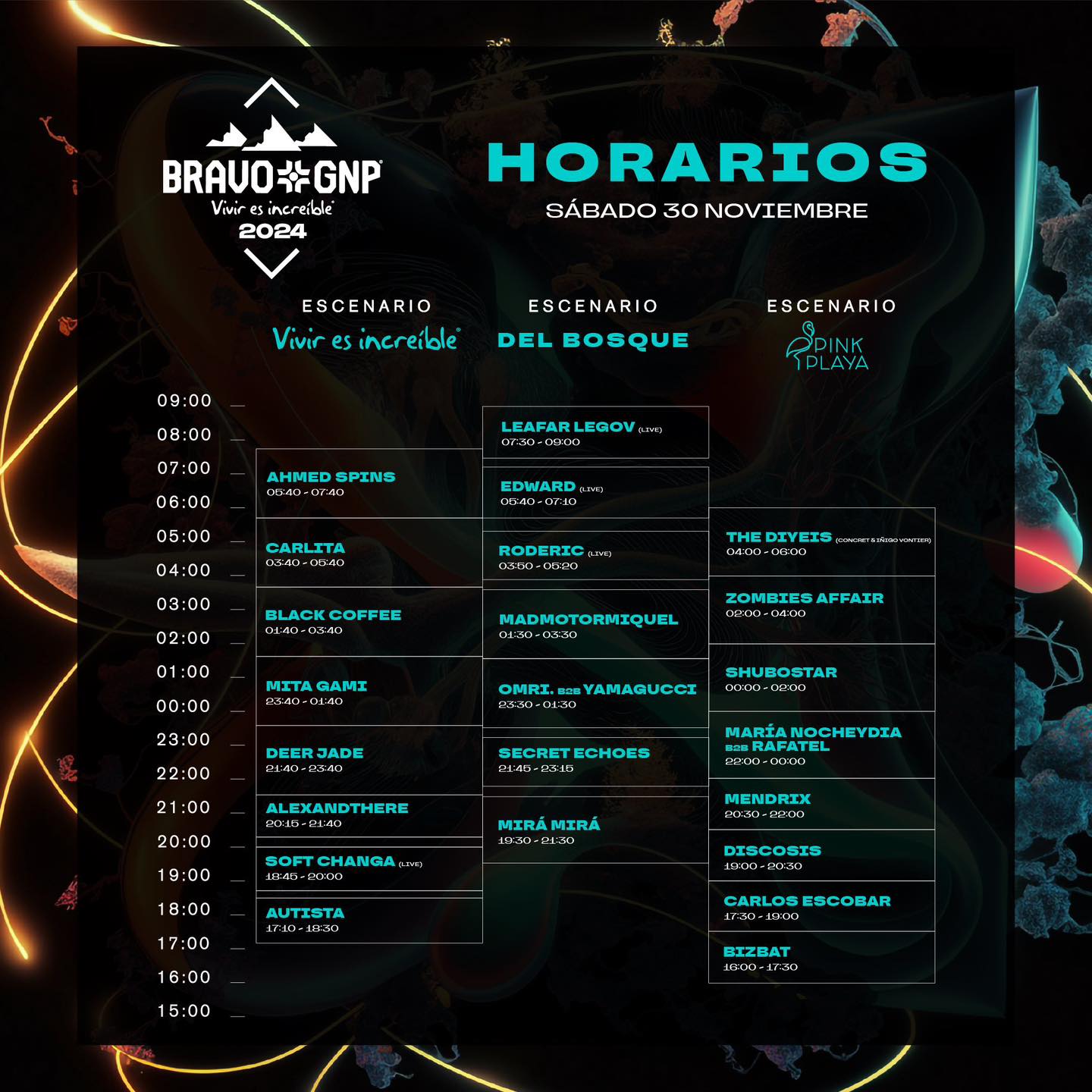 Bravo Horarios Sabado