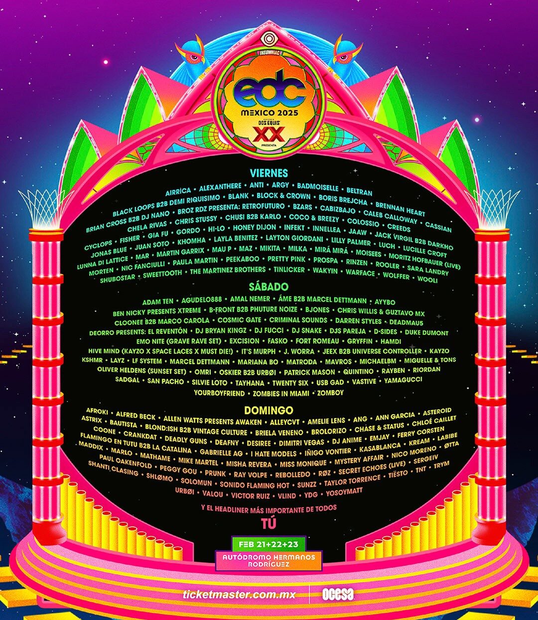 Edc Lineup Por Dia 2025