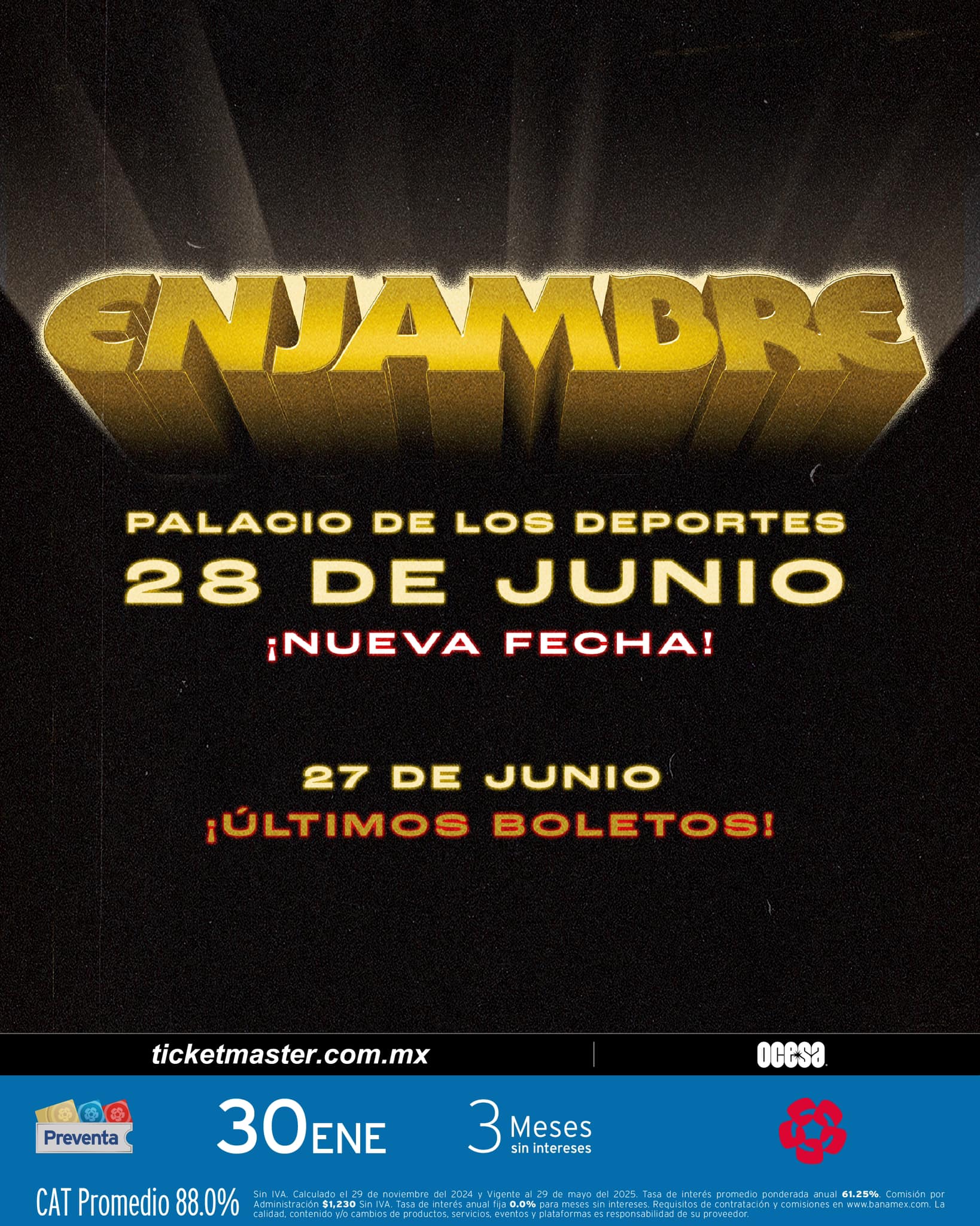 Enjambre Palacio Nueva Fecha