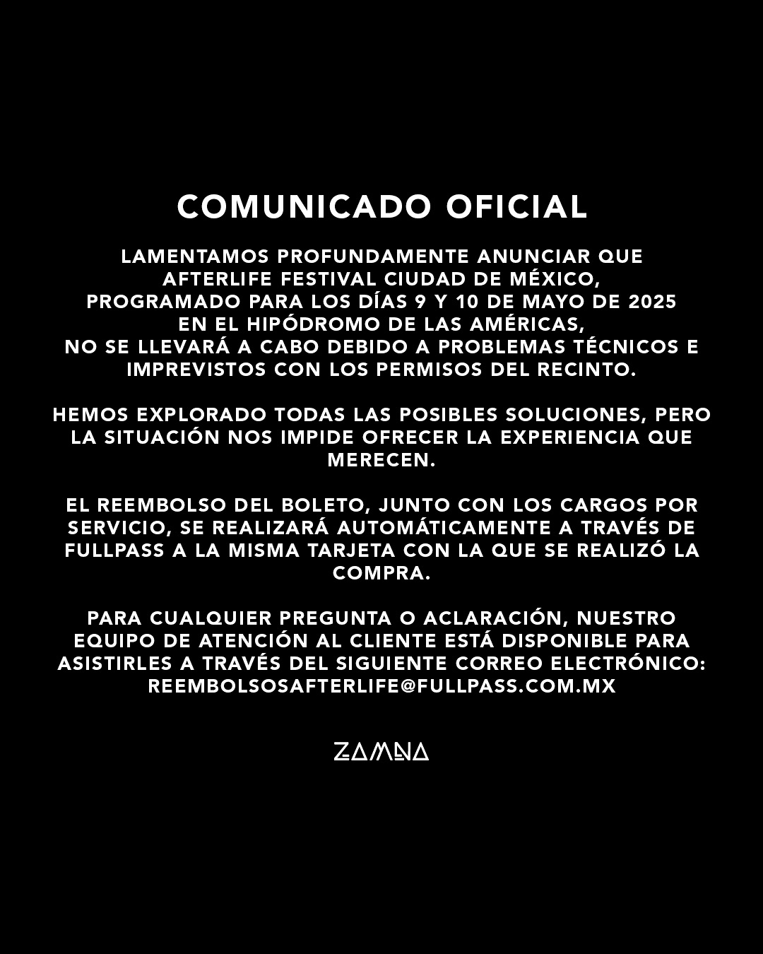 Afterlife Comunicado 2025