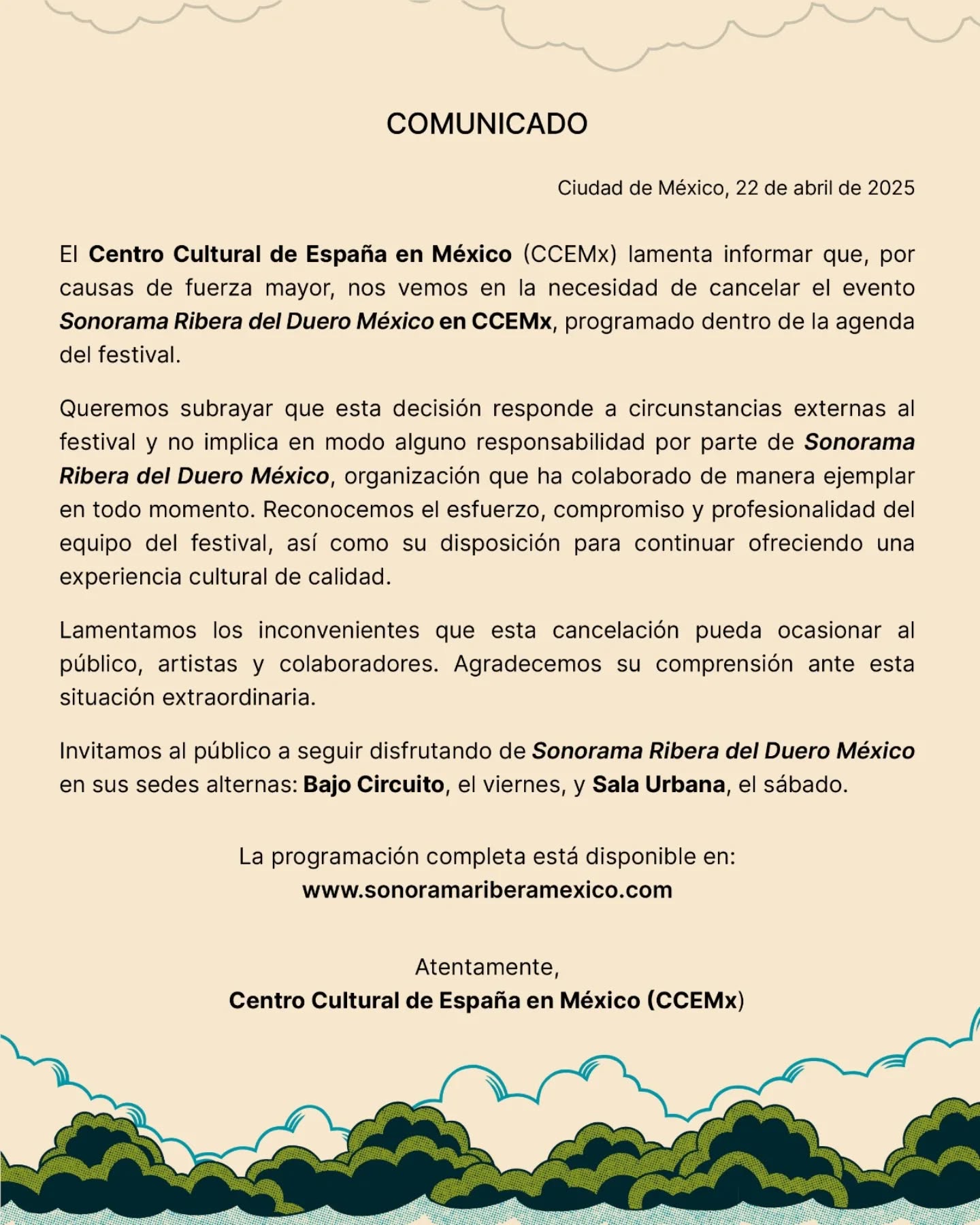 Sonorama Cce Comunicado