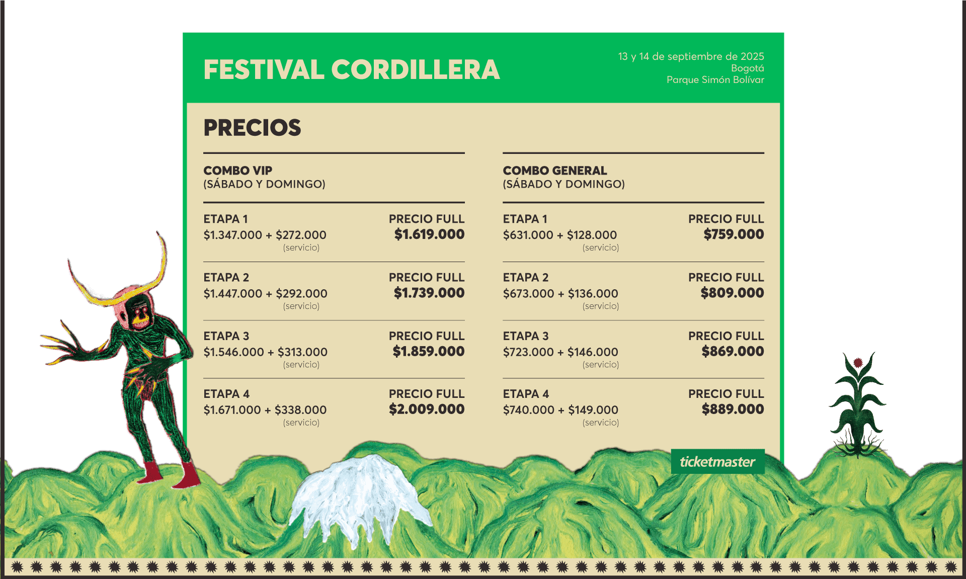 Festival cordillera 2025 precios