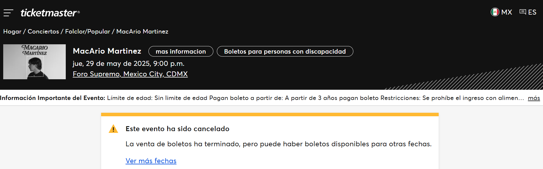 Macario cancelado