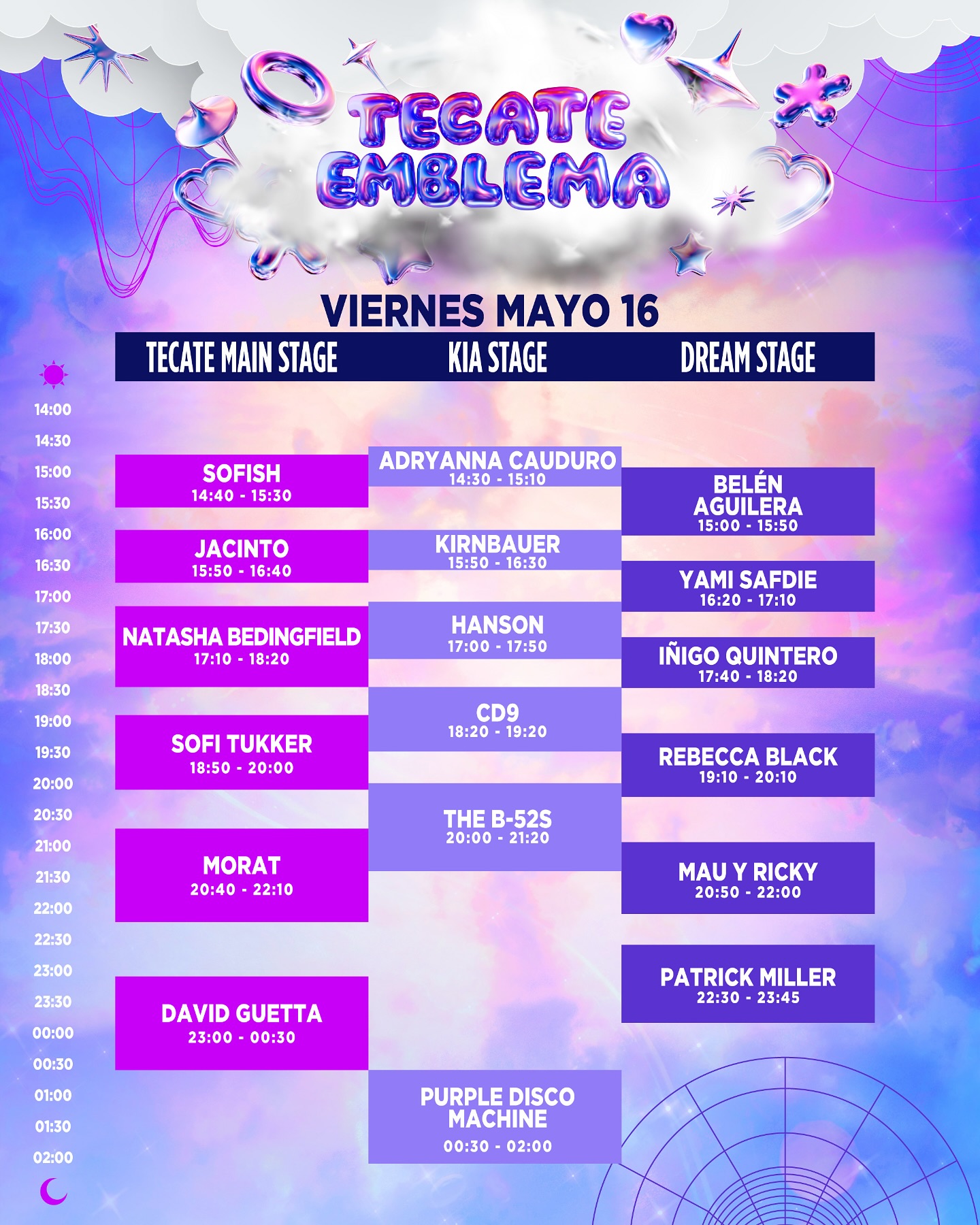 Tecate Emblema Horarios Viernes