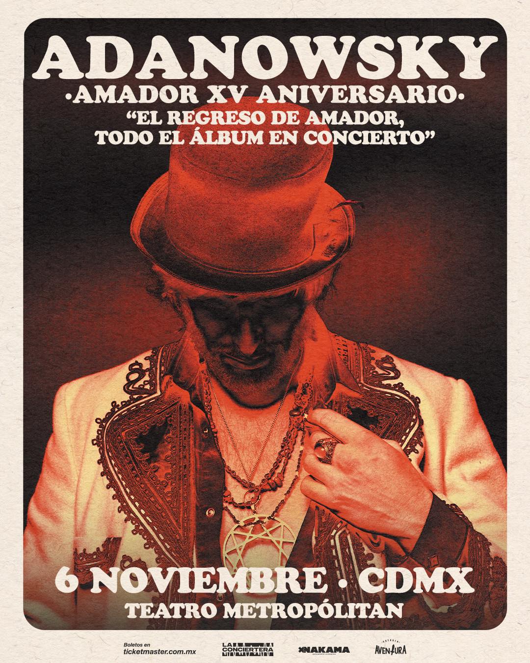 PRECIOS: Adanowsky llegará al Teatro Metropólitan