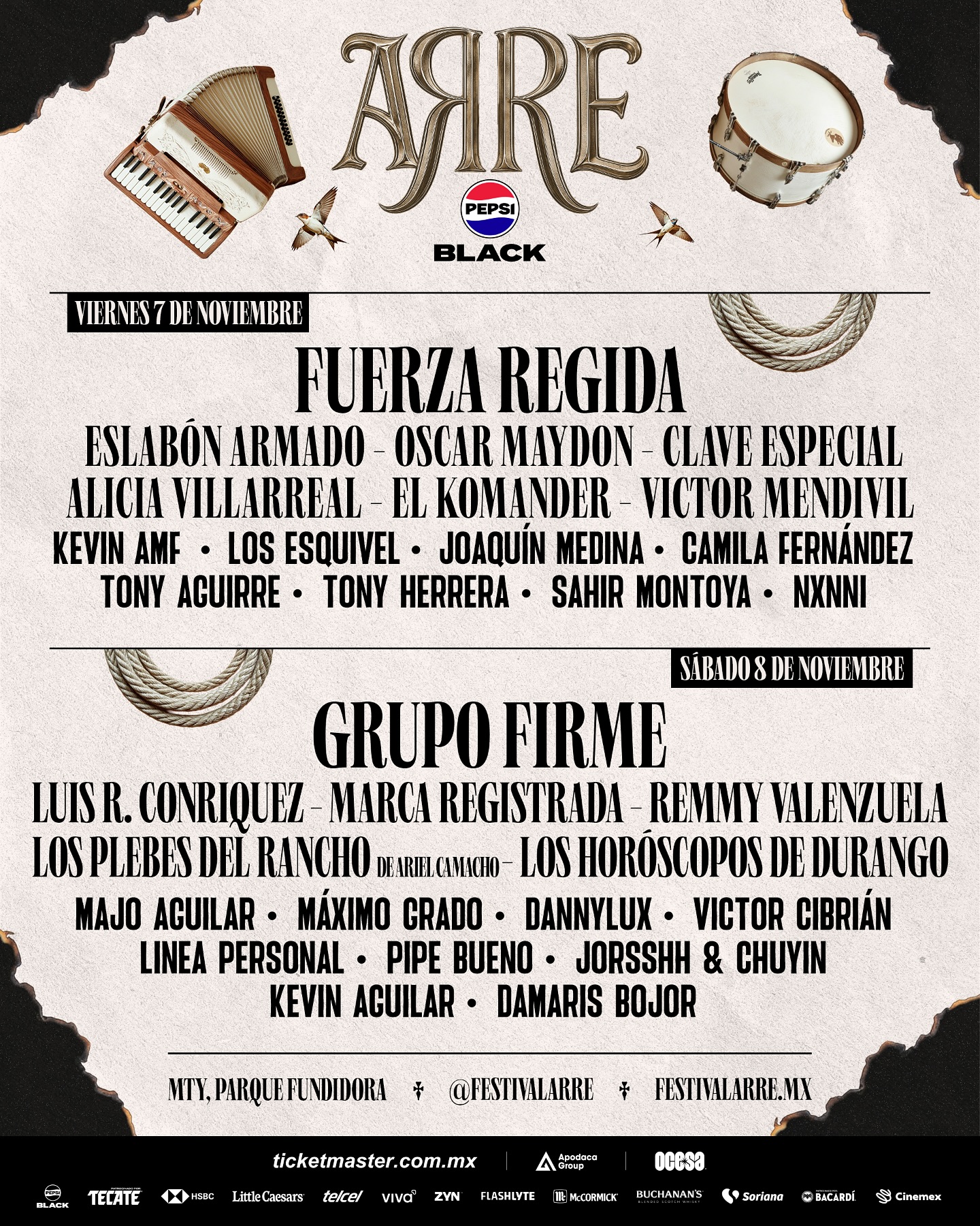 PRECIOS: ARRE Pepsi Black 2025 revela lineup por día