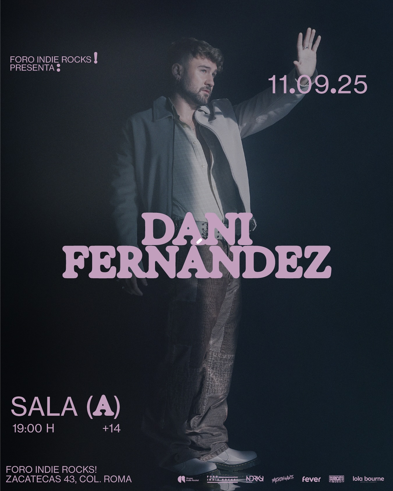 PRECIOS: Dani Fernández se presentará en el Foro Indie Rocks!