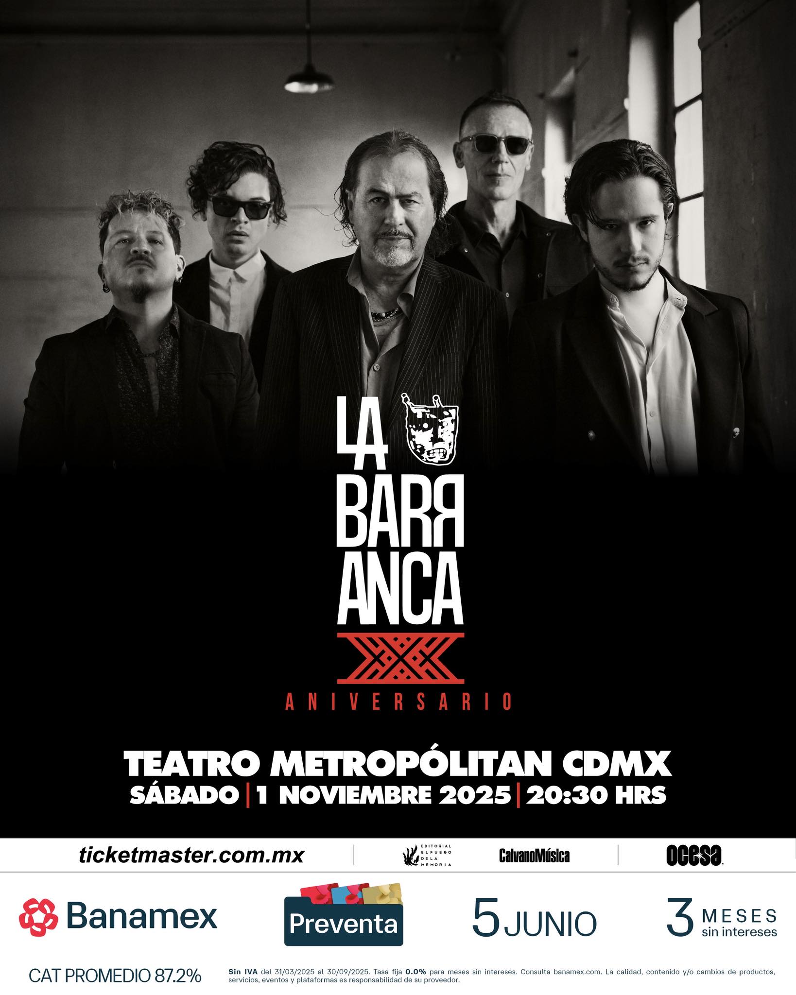 PRECIOS: La Barranca se presentará en el Teatro Metropólitan