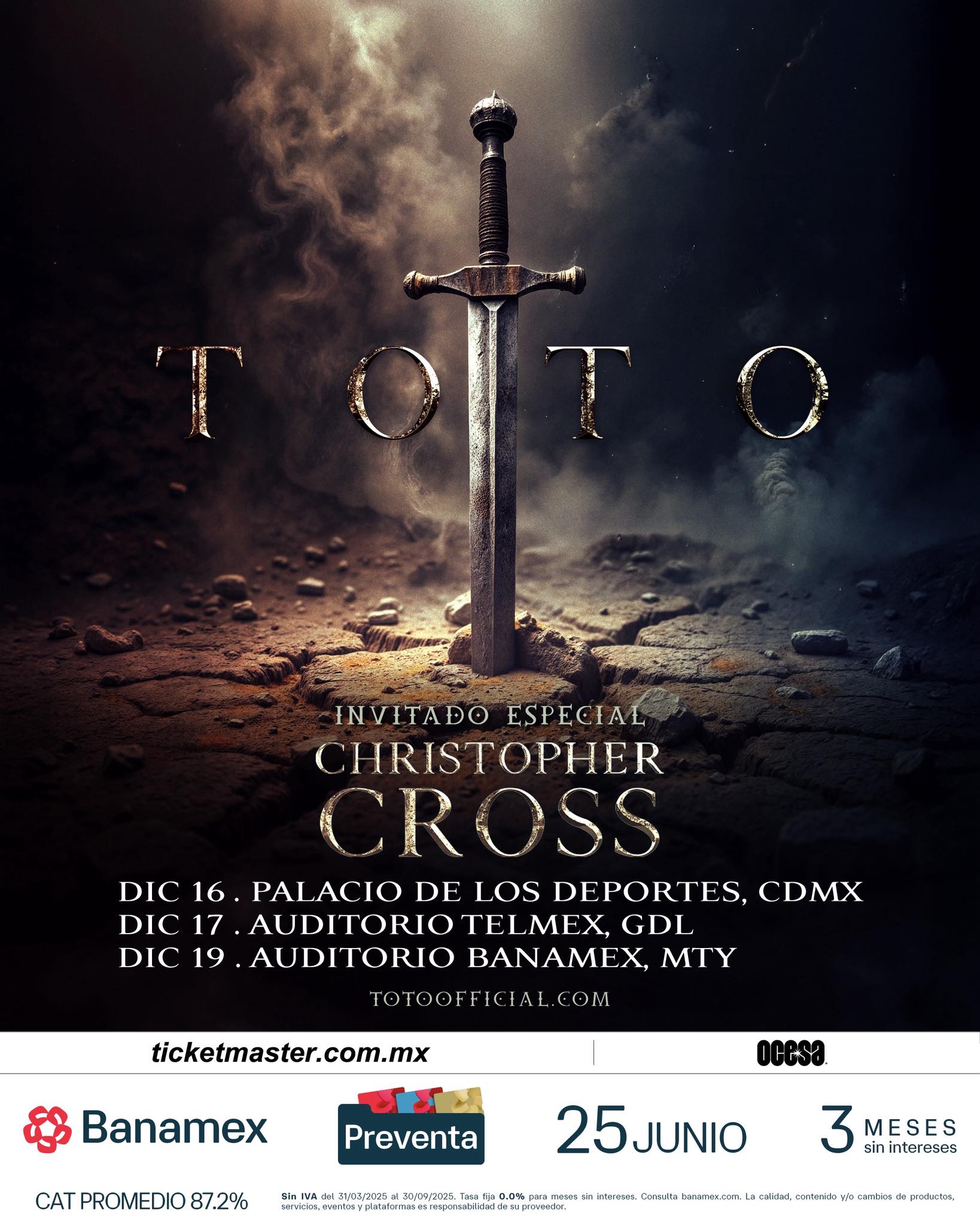 PRECIOS: TOTO dará un concierto en el Palacio de los Deportes