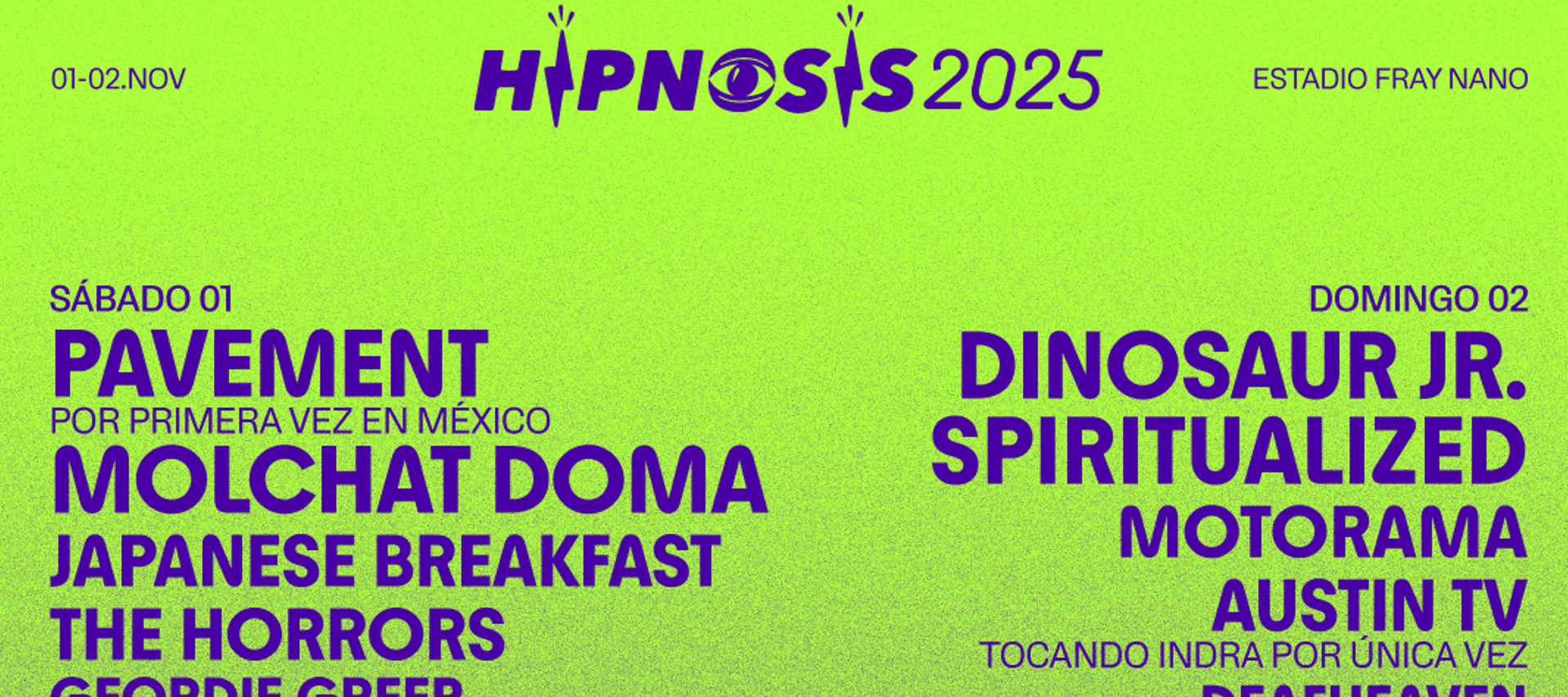 PRECIOS: Hipnosis 2025 anuncia lineup