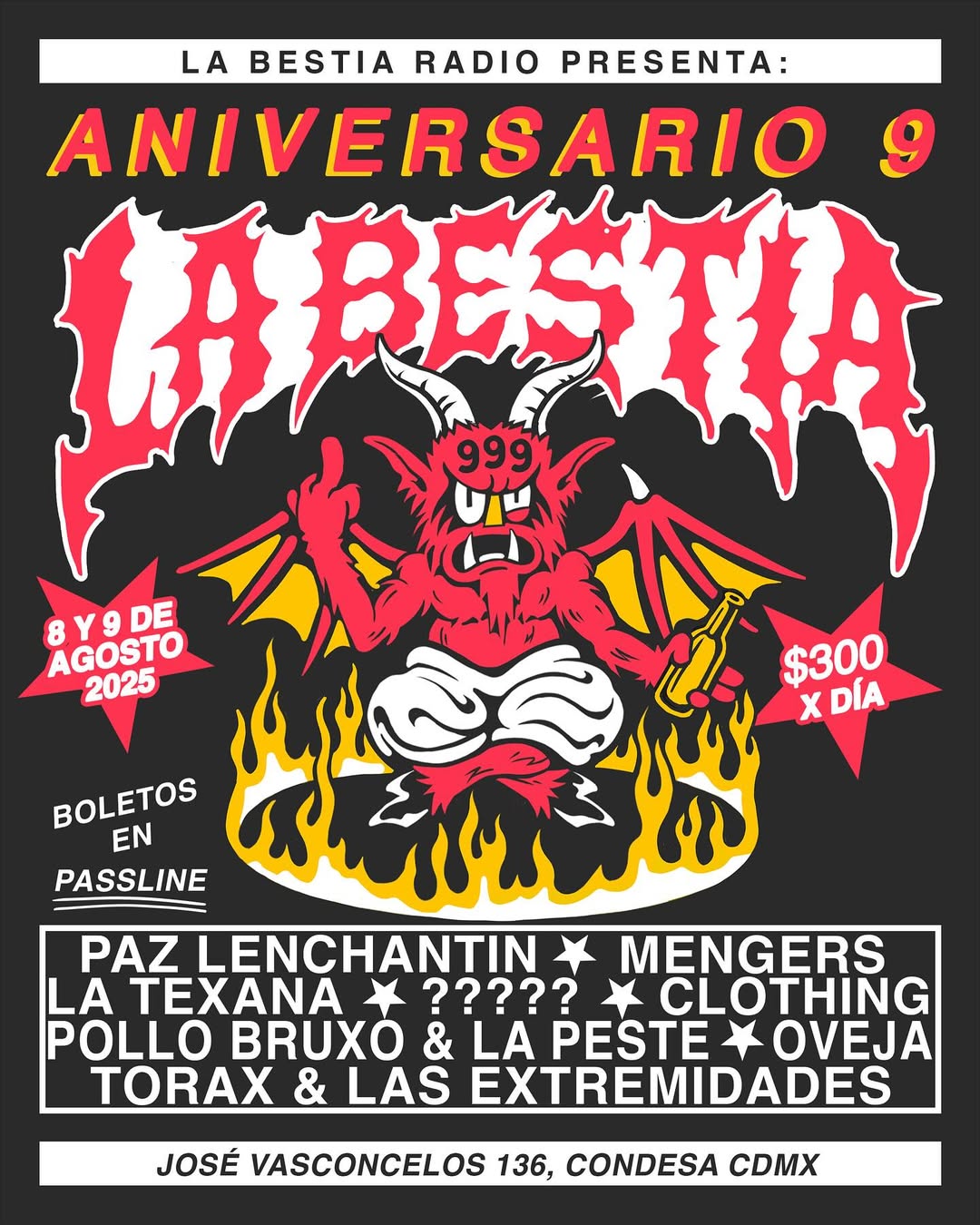 La bestia aniversario lineup