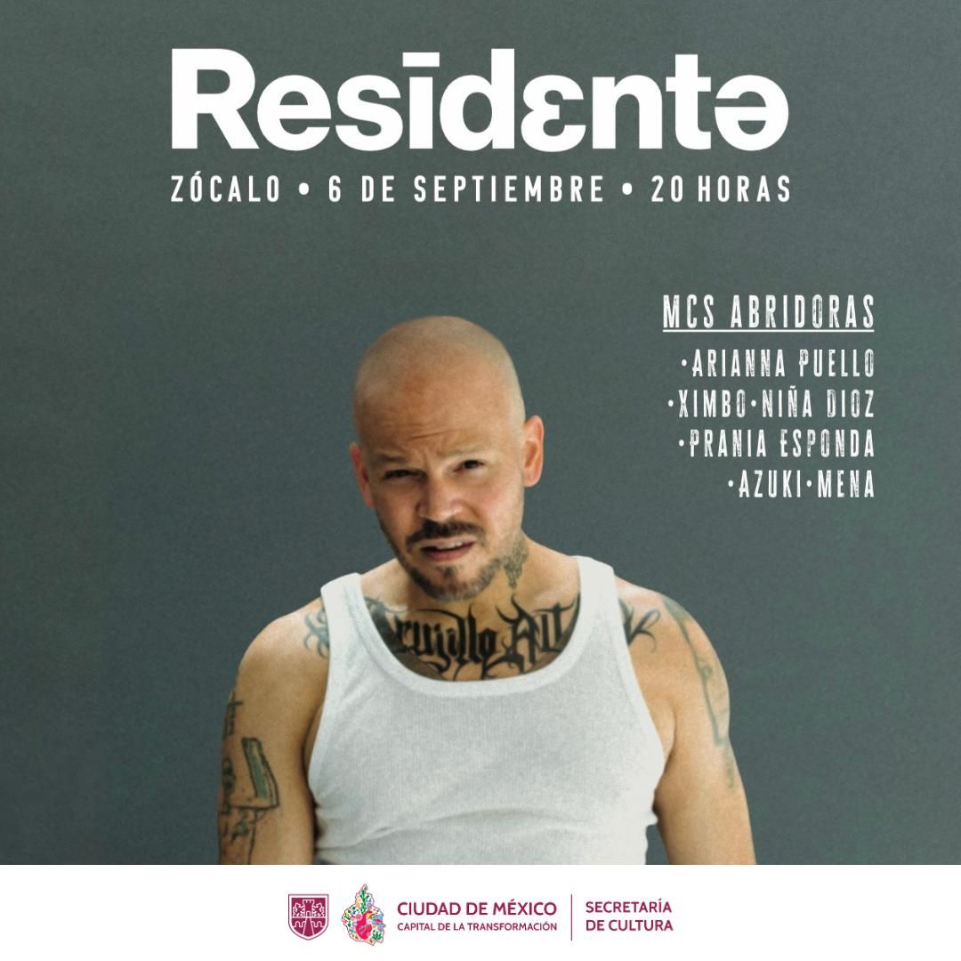 Residente se presentará en el Zócalo de la CDMX
