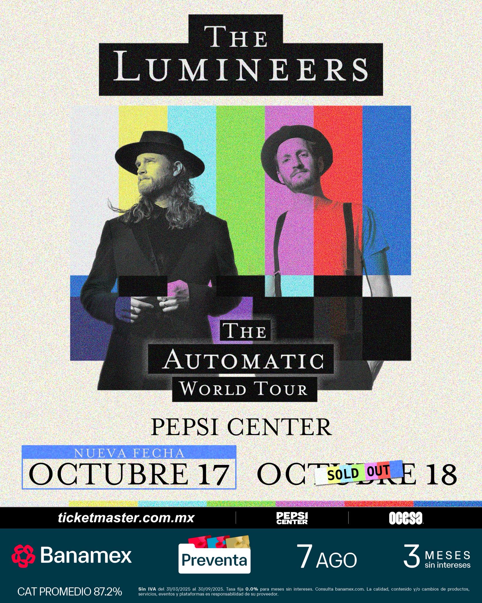 NUEVA FECHA: The Lumineers se presentará en el Pepsi Center