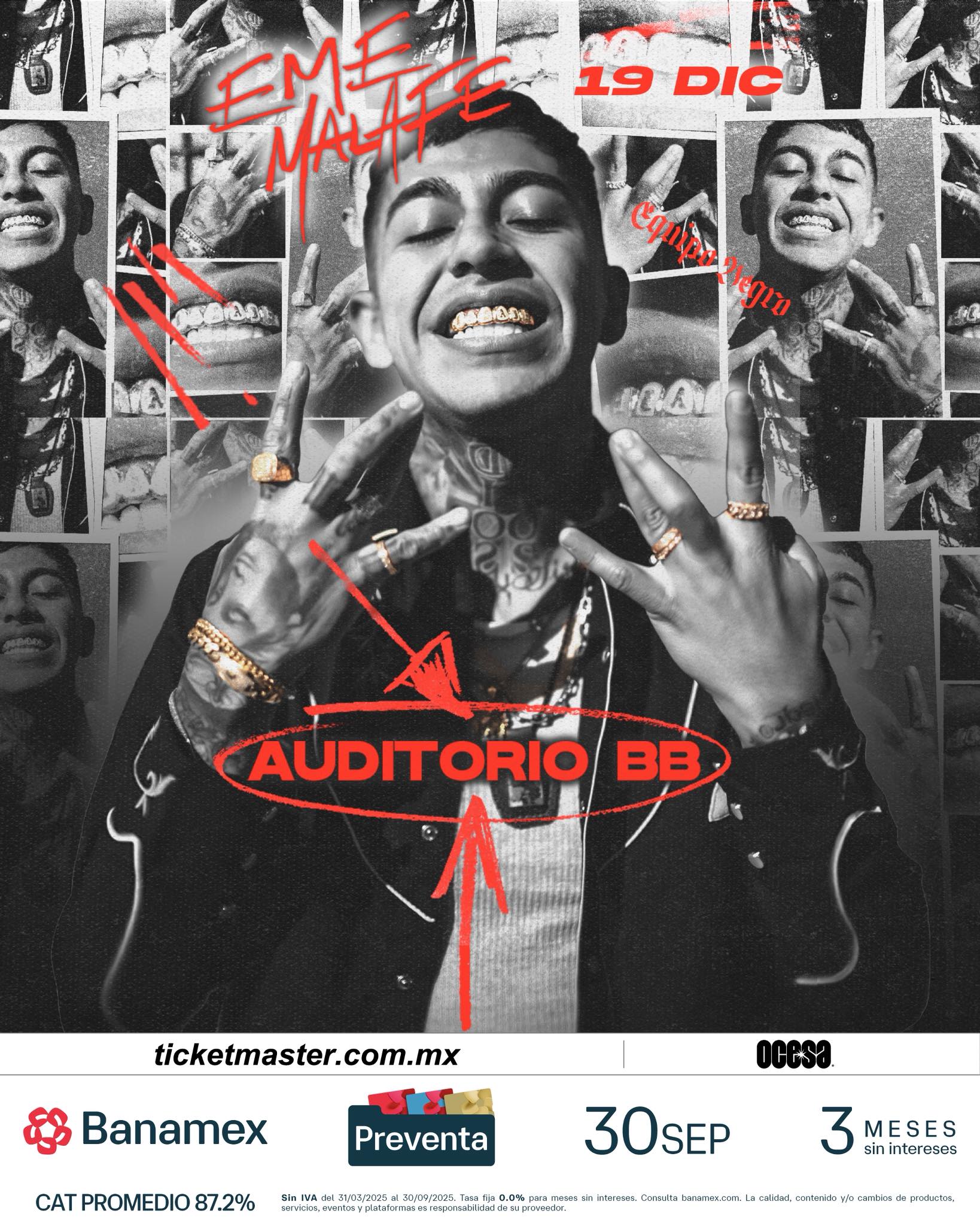 PRECIOS: Eme MalaFe llegará al Auditorio BB