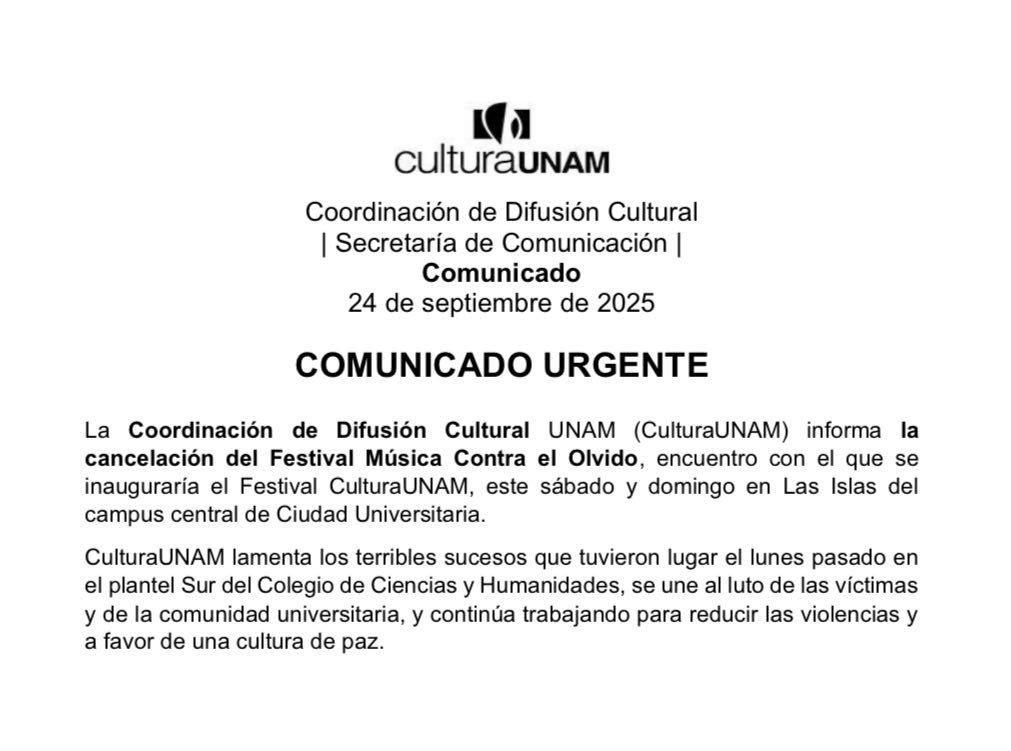 Musica contra el olvido comunicado