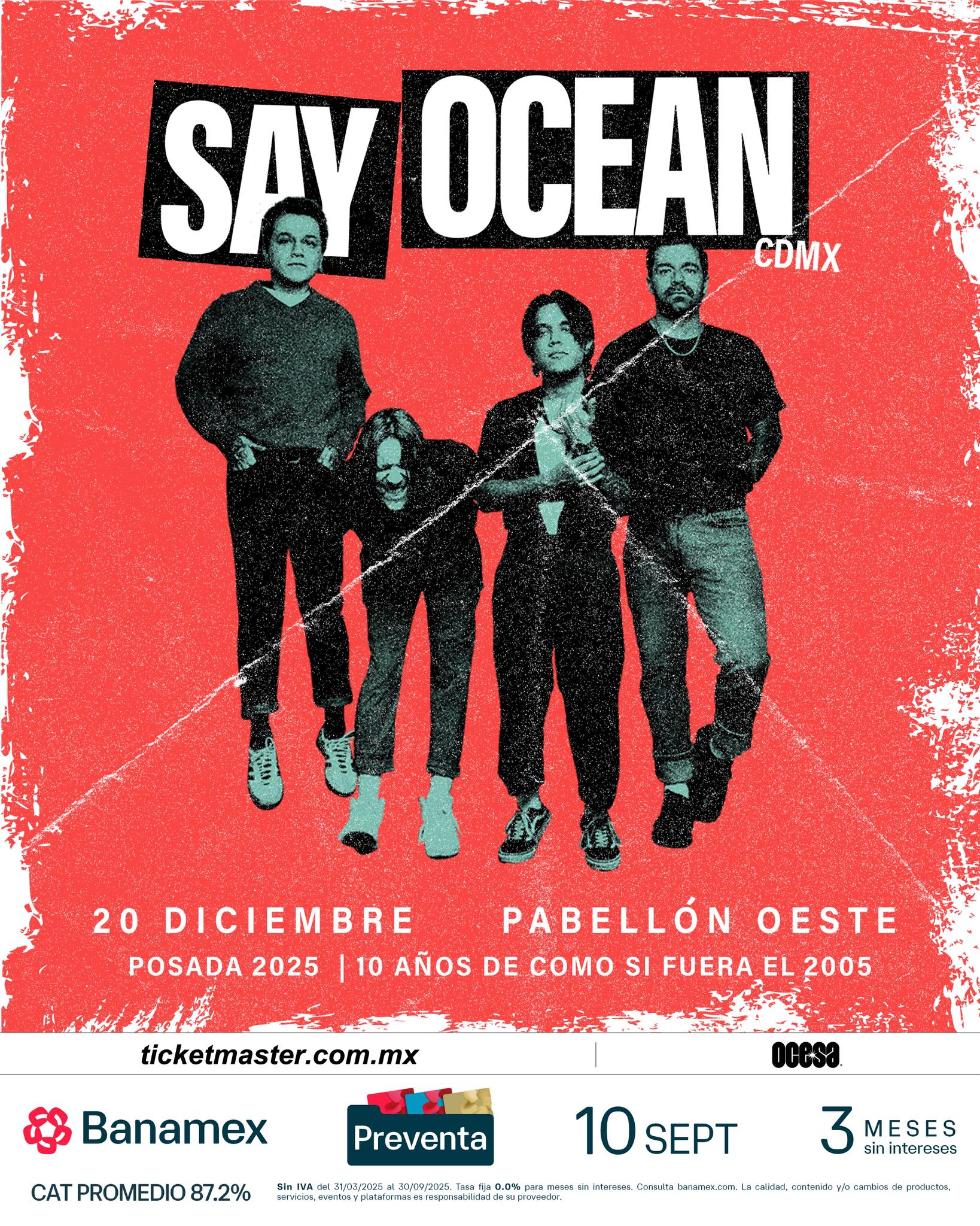 CAMBIO DE VENUE: Say Ocean invadirá el Foro Puebla