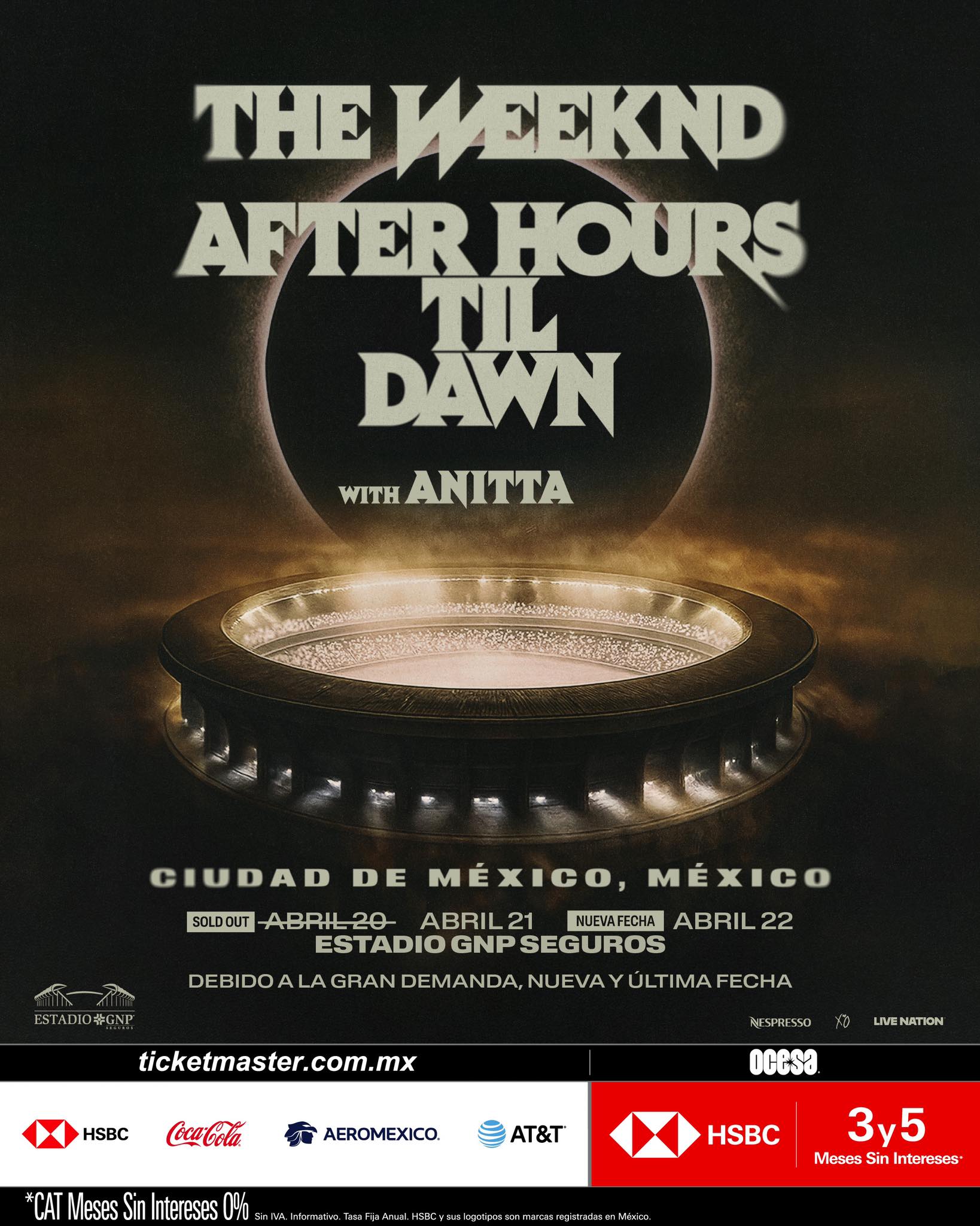 The weeknd estadio gnp nueva fecha