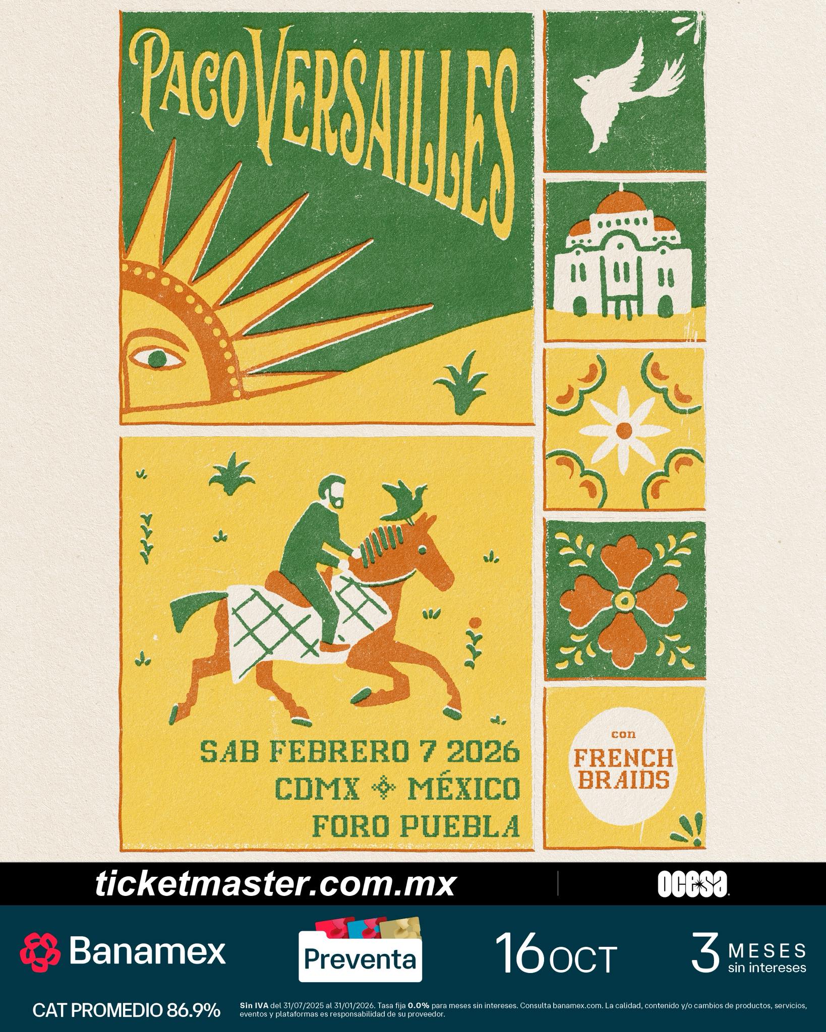 PRECIOS: Paco Versailles llegará al Foro Puebla