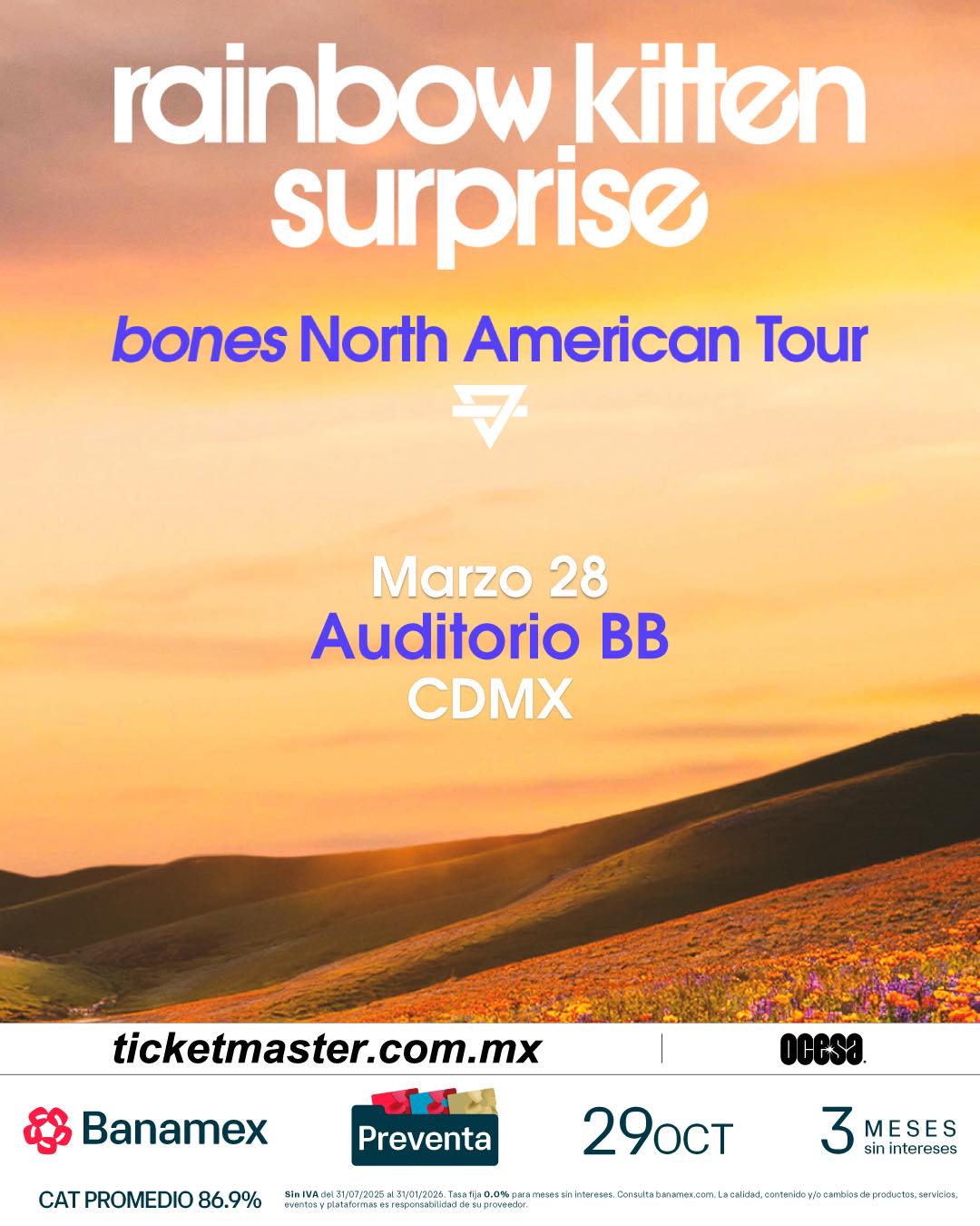 PRECIOS: Rainbow Kitten Surprise dará un show en el Auditorio BB