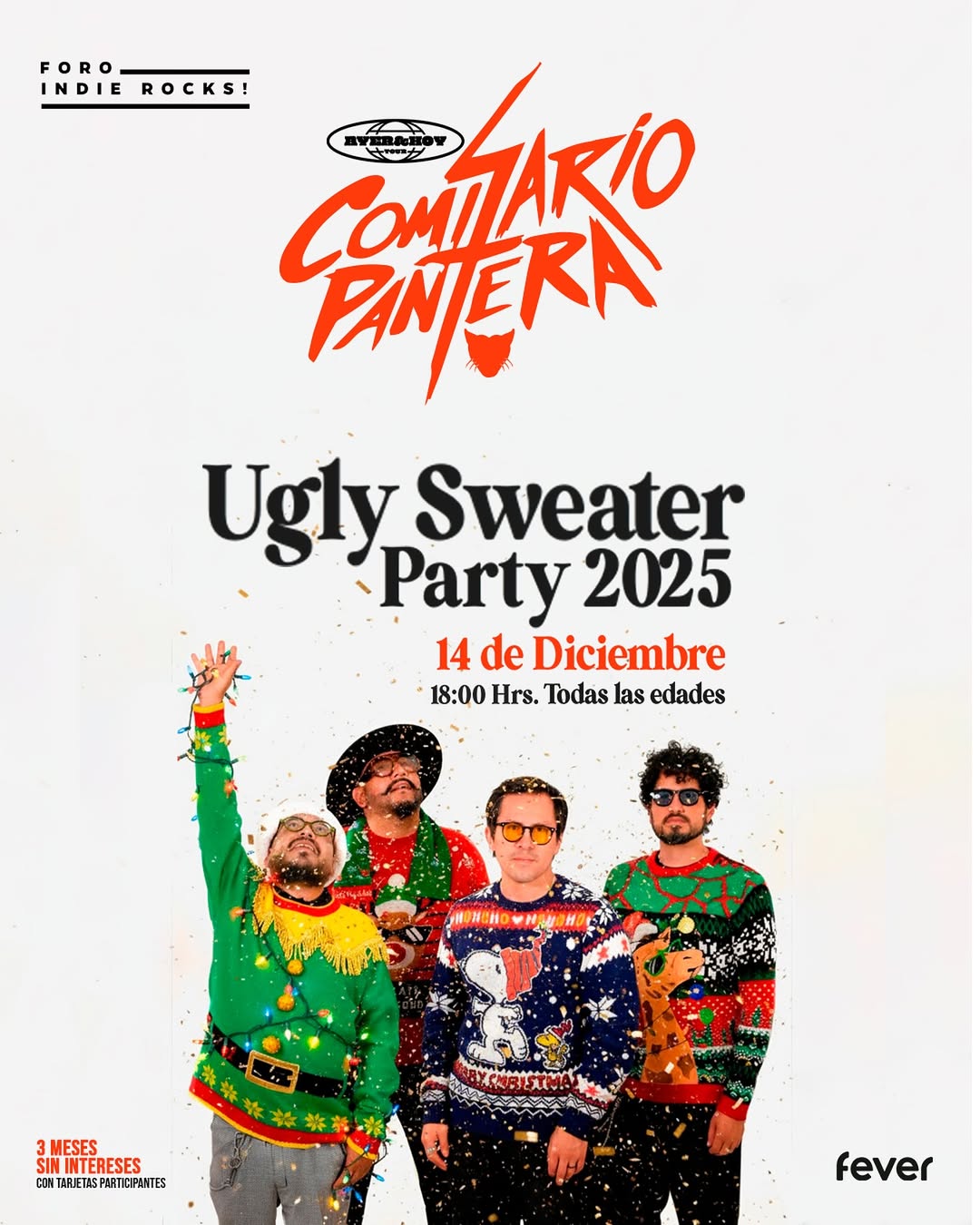 PRECIOS: Comisario Pantera armará la Ugly Sweater Party en el Foro Indie Rocks!