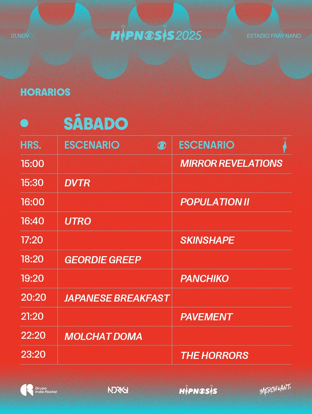 Hipnosis 25 horarios sabado