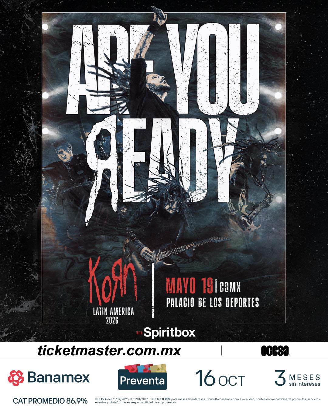 PRECIOS: Korn se presentará en el Palacio de los Deportes