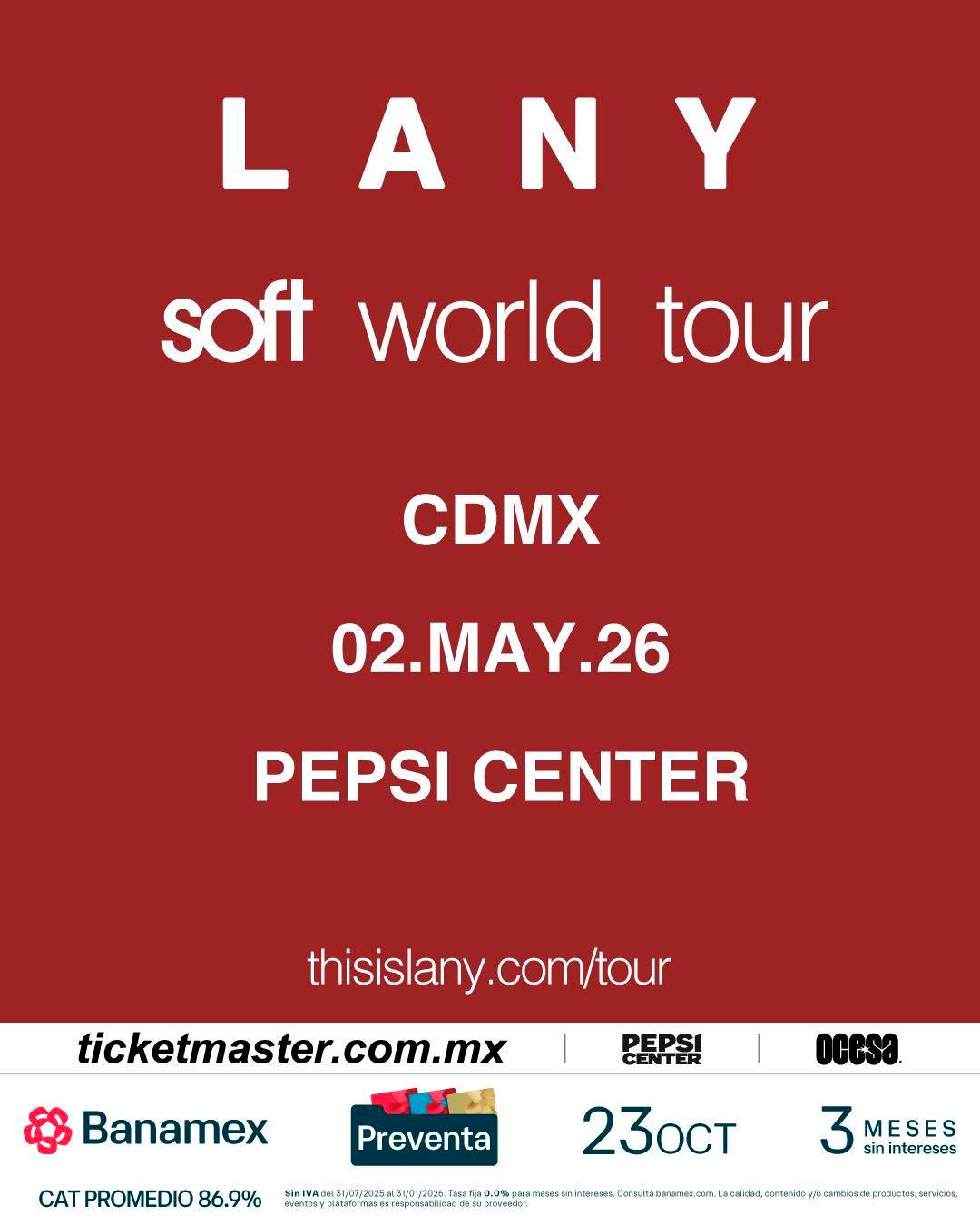 PRECIOS: LANY se presentará en el Pepsi Center
