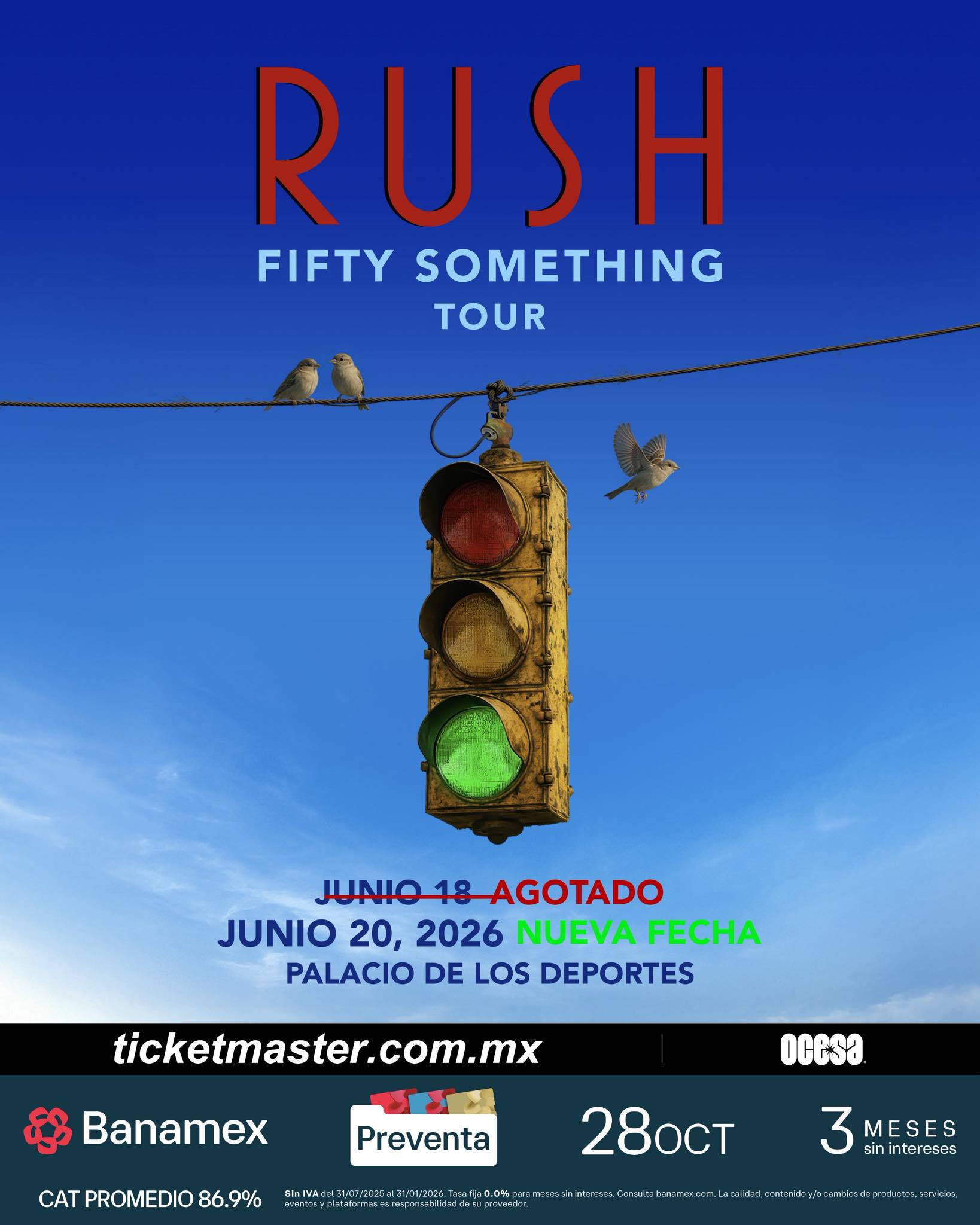 NUEVA FECHA: RUSH se presentará en el Palacio de los Deportes