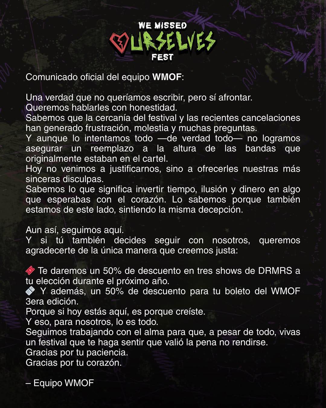 We missed comunicado descuento