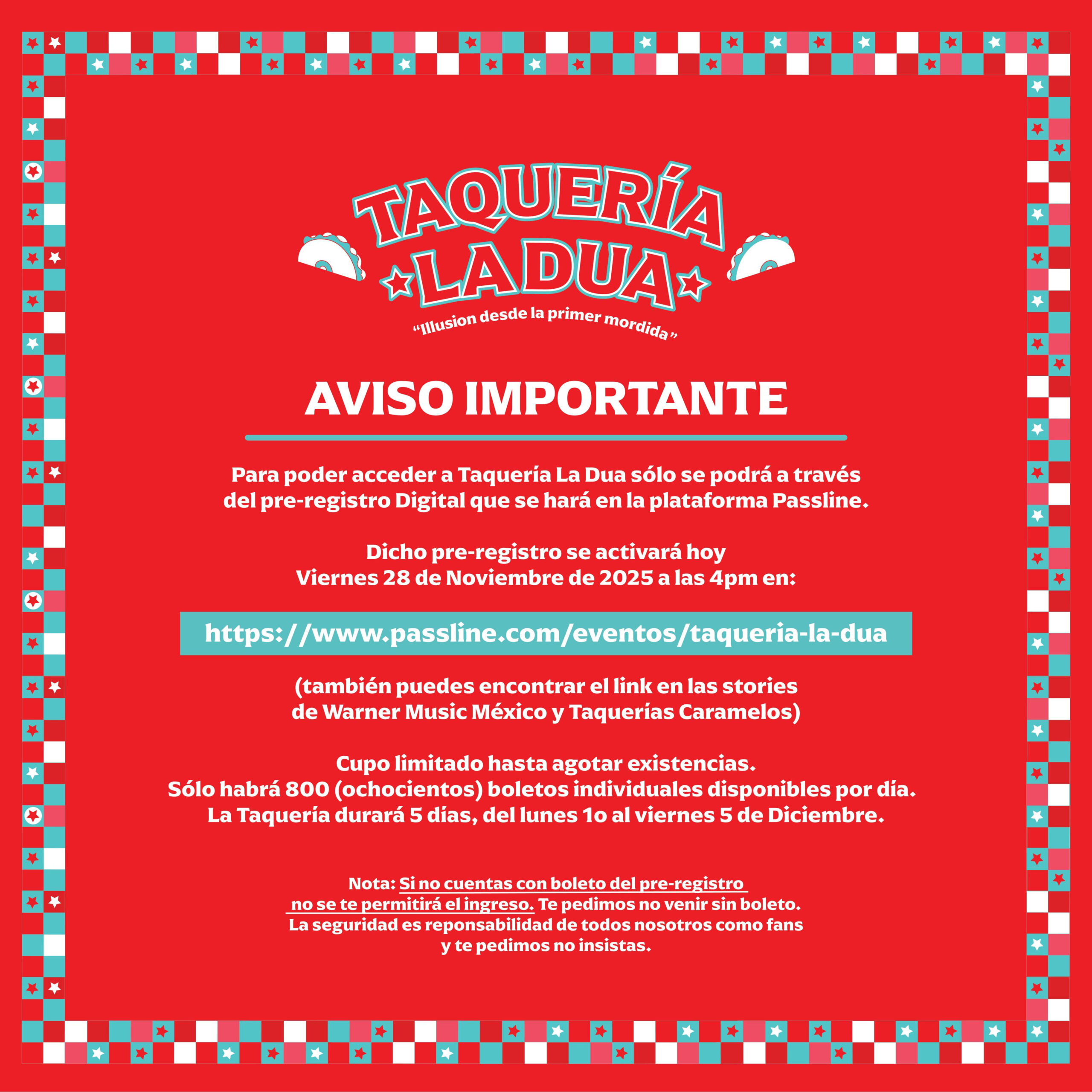 Dua lipa registro taqueria