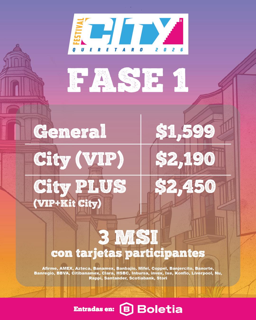 Festival city 2026 precios