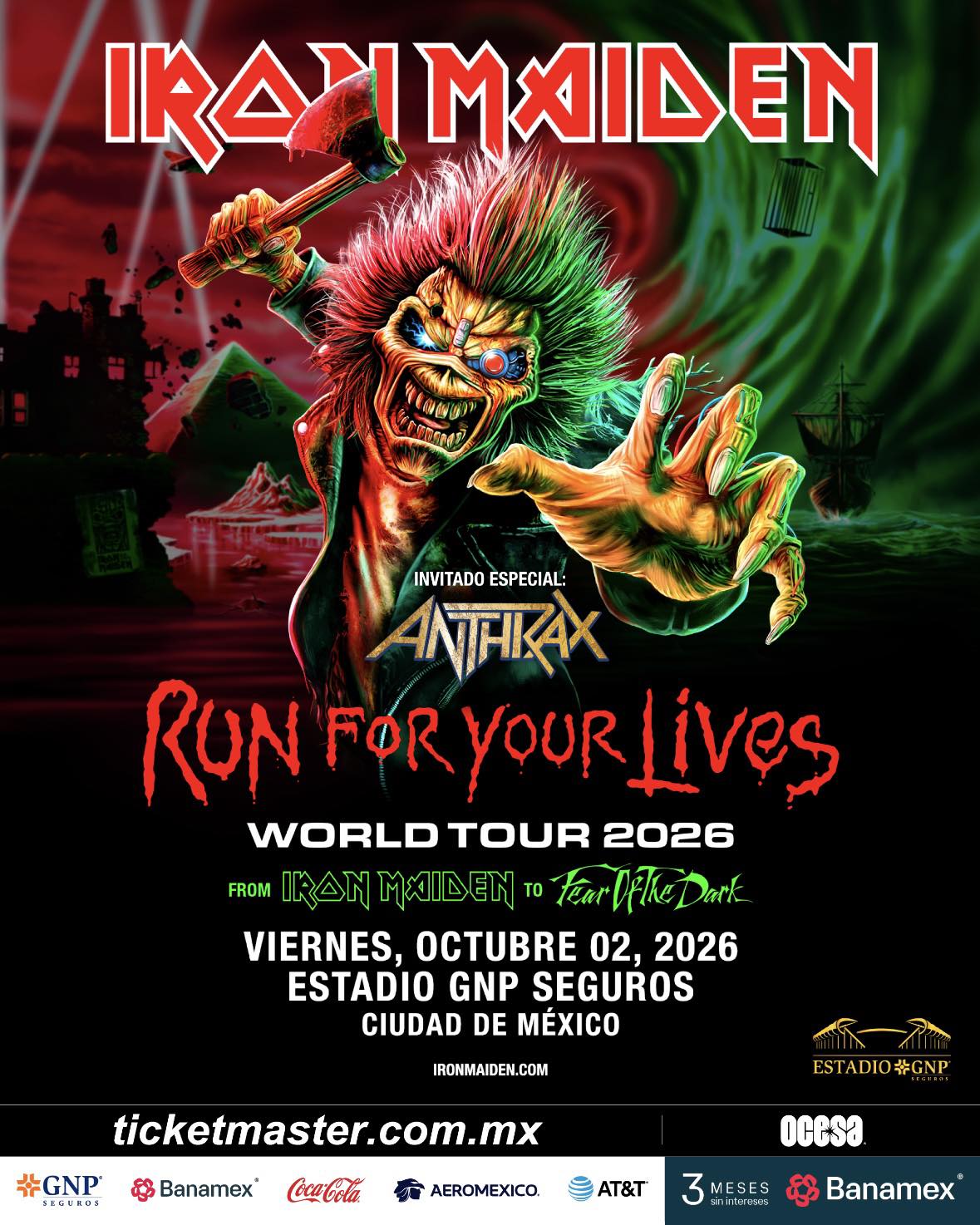 PRECIOS: Iron Maiden se presentará en el Estadio GNP Seguros