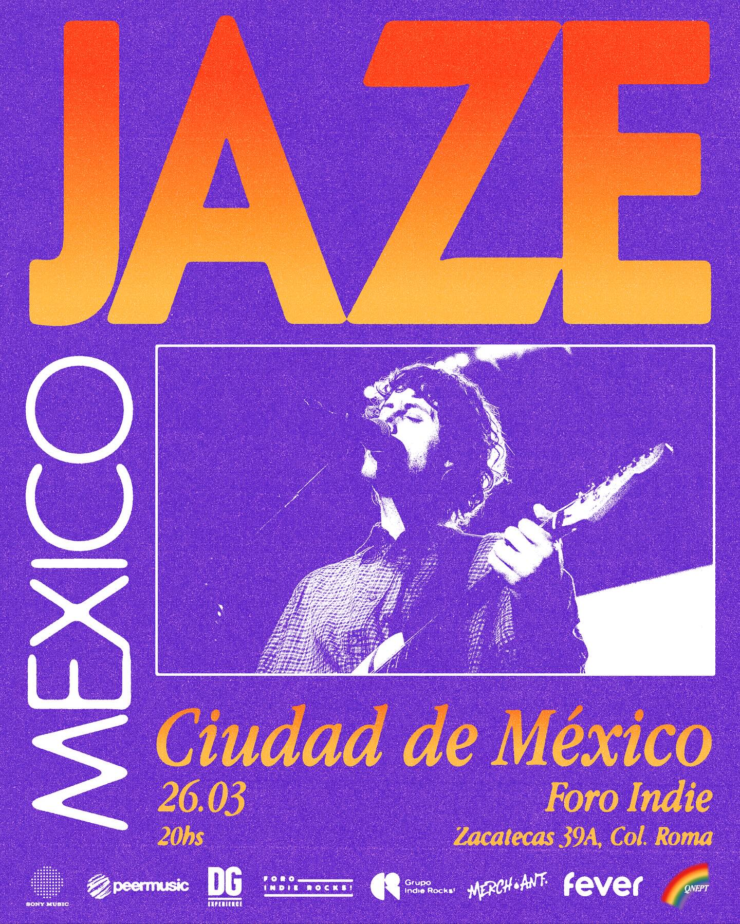 PRECIOS: Jaze se presentará en el Foro Indie Rocks!