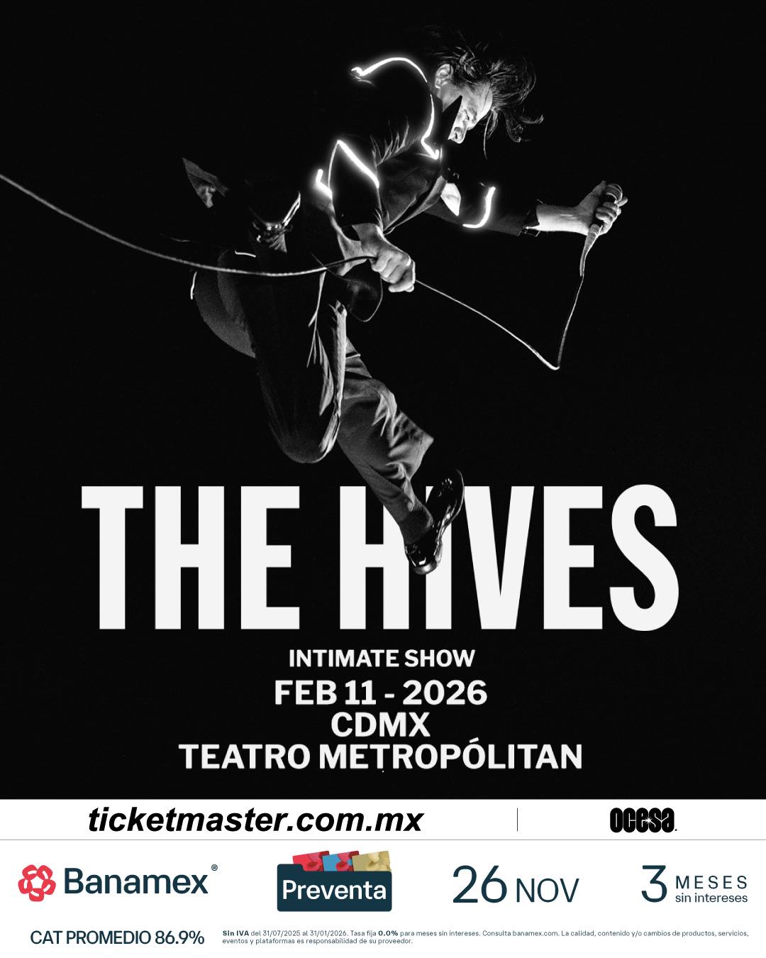 PRECIOS: The Hives hará vibrar el Teatro Metropólitan