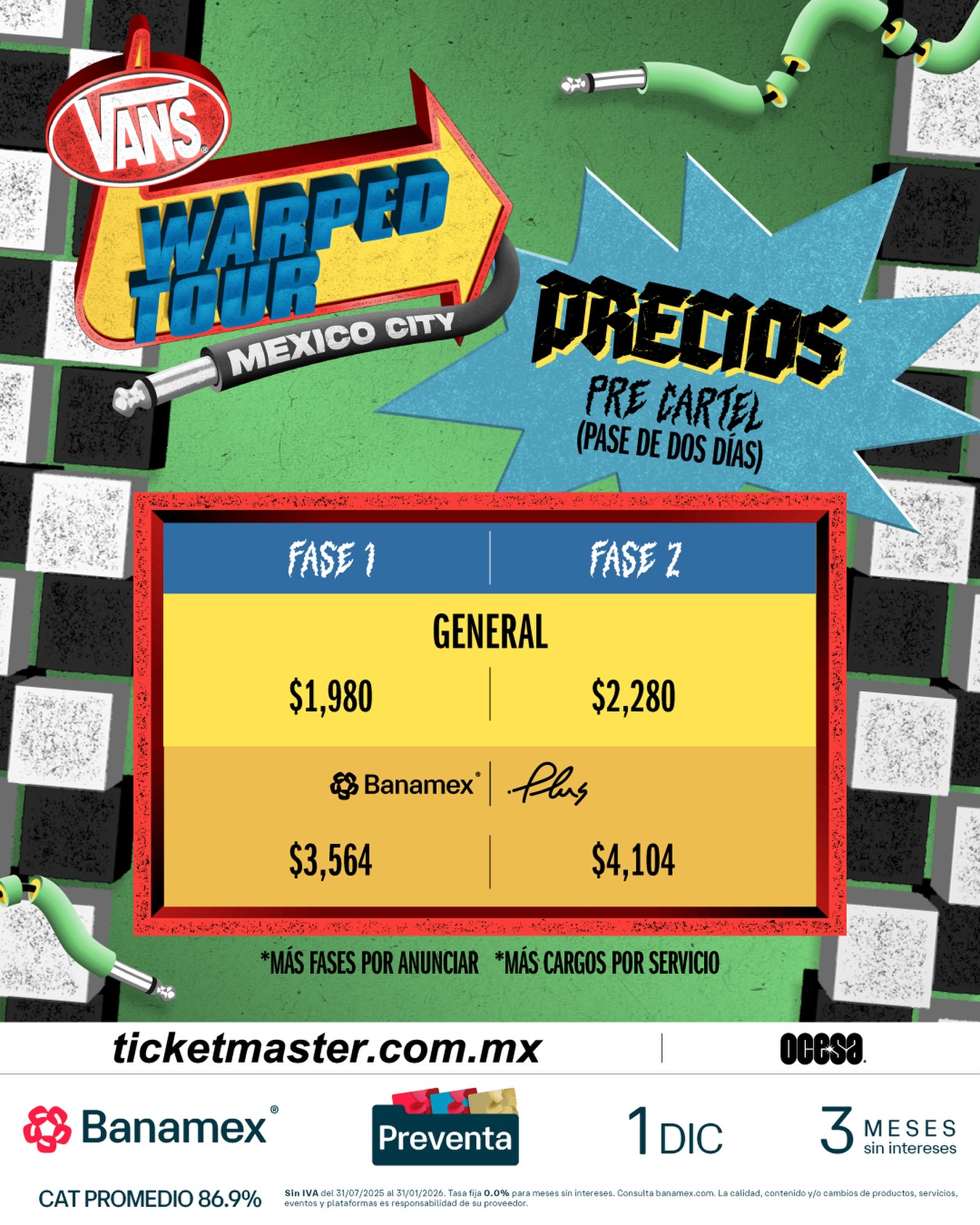 Warped tour mx precios