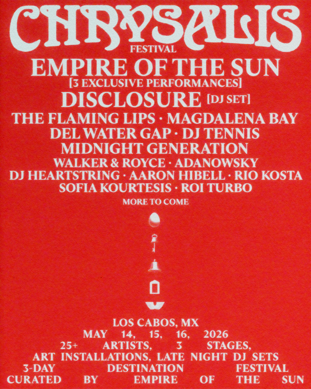 Chrysalis, el nuevo festival de Empire of the Sun en Los Cabos, anuncia lineup