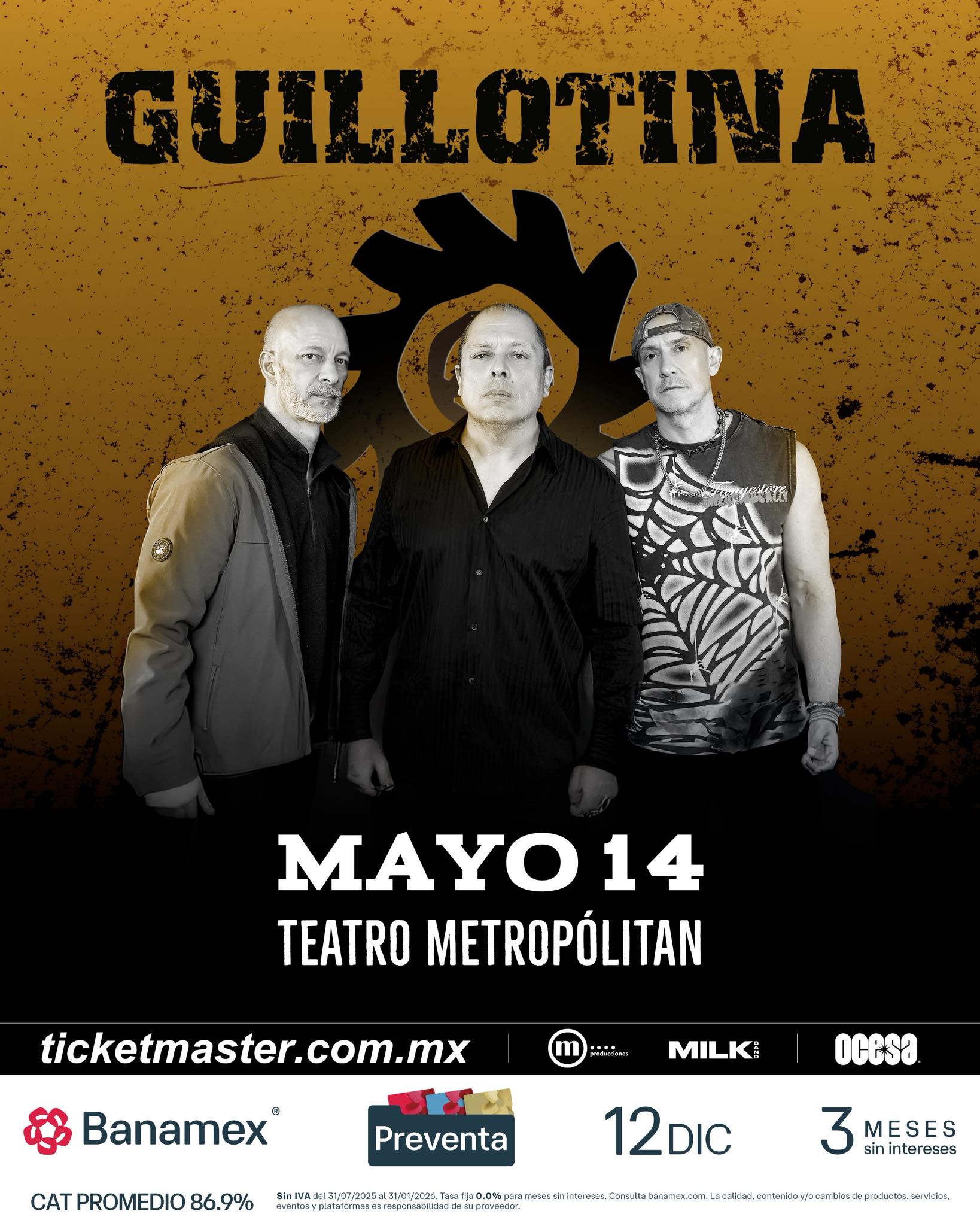 Guillotina se presentará en el Teatro Metropólitan