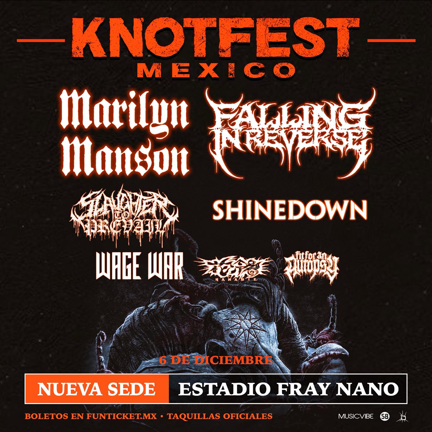 Knotfest México 2025: las bandas que completan el cartel más pesado del año
