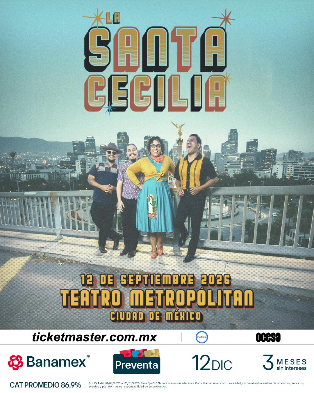 La Santa Cecilia llegará al Teatro Metropólitan